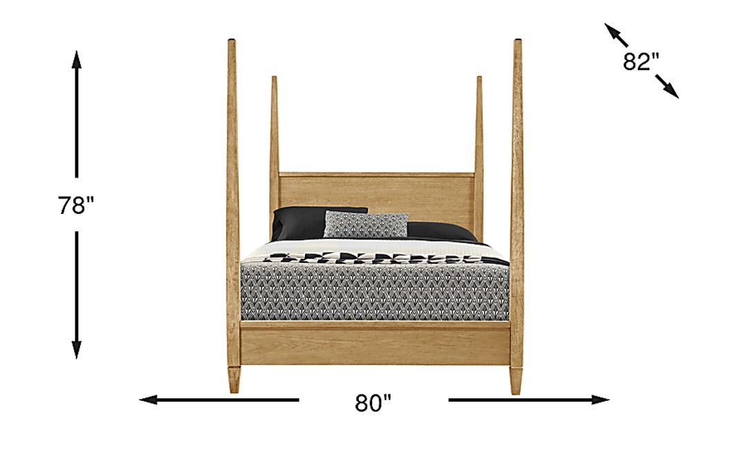 Springville Natural 3 Pc King Poster Bed