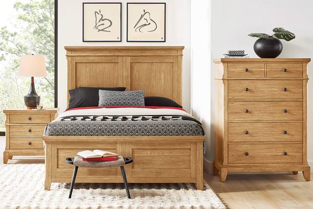 Springville Natural 5 Pc Queen Panel Bedroom - Thumbnail - Image 1
