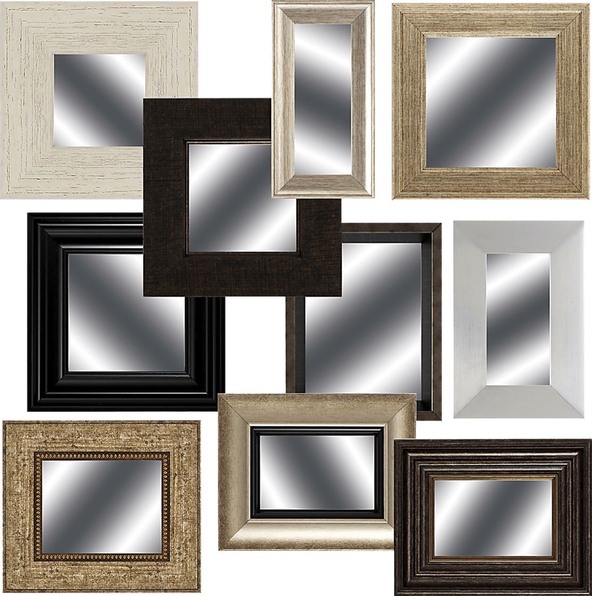 Sprucehaven Brown Mirrors, Set of 10