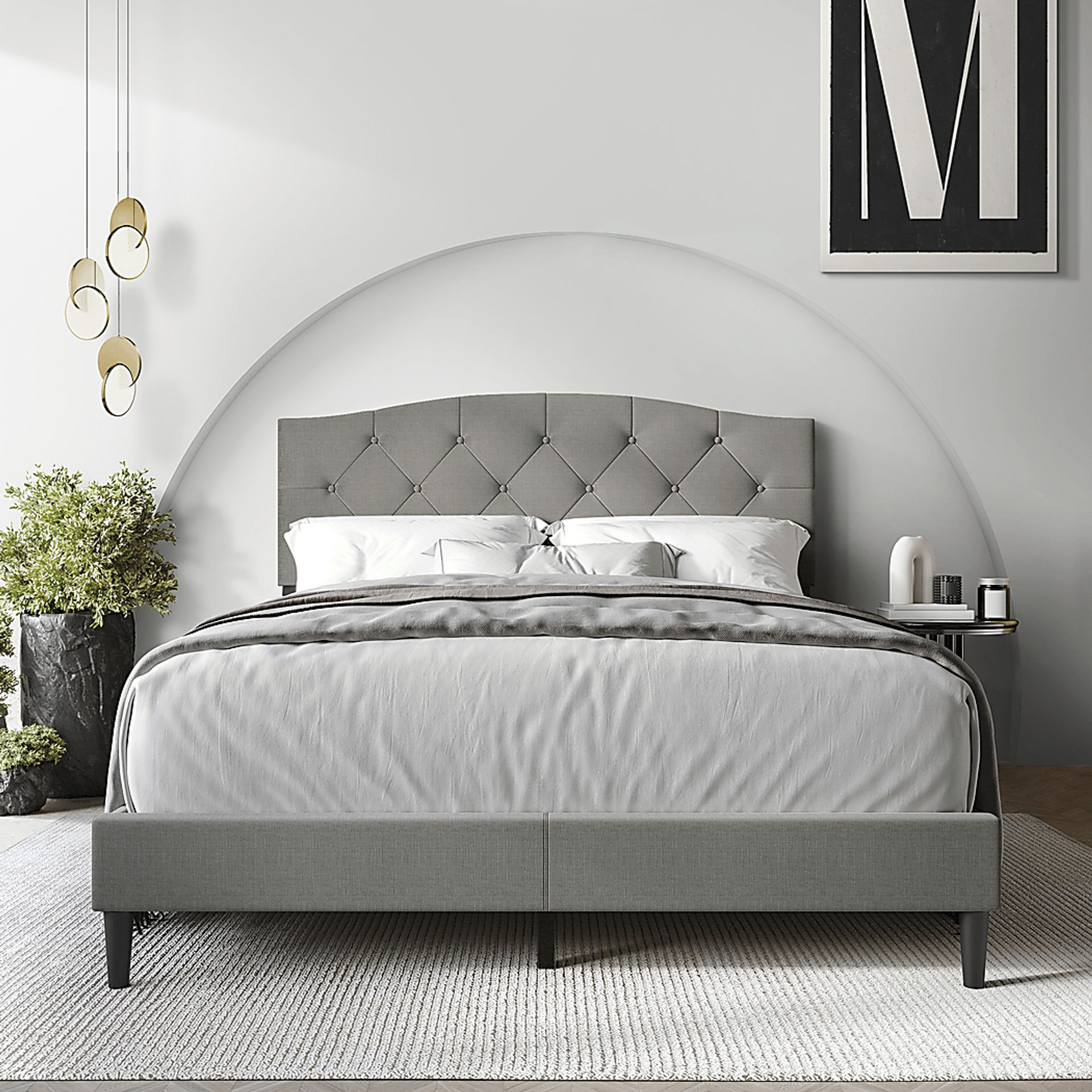 Sprucerow Light Gray King Bed - Image 2