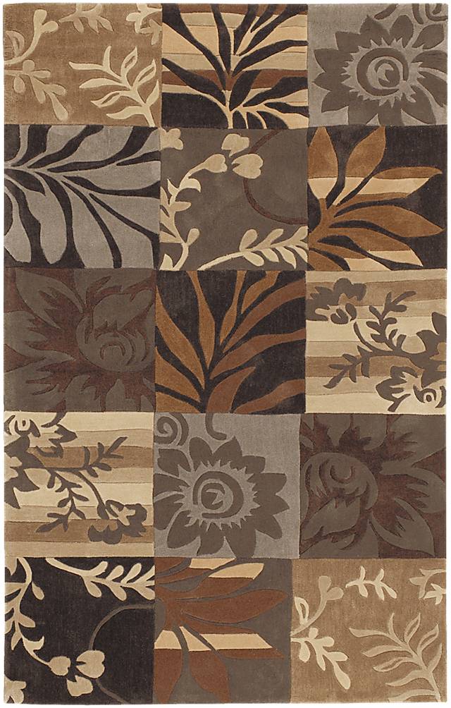 Square Floral Beige 8 x 11 Rug - Thumbnail - Image 1