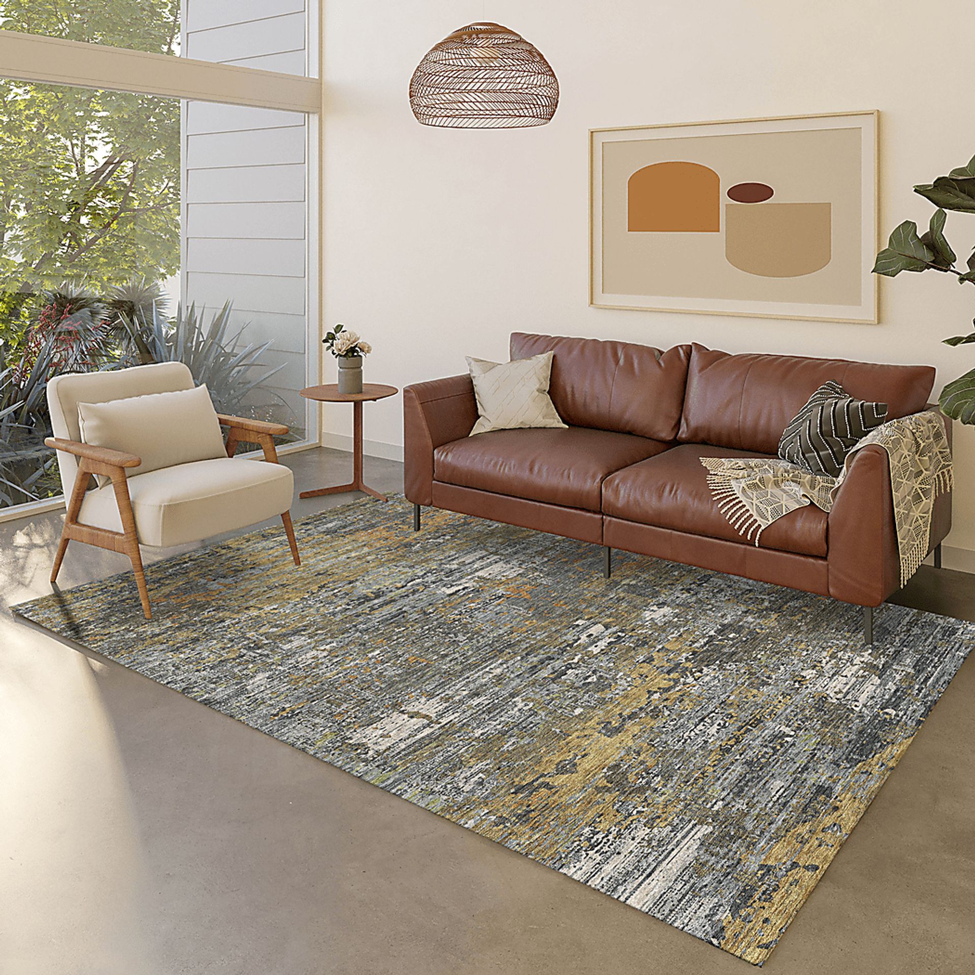 Srisor Gray 5' x 8' Machine Washable Rug - Image 2