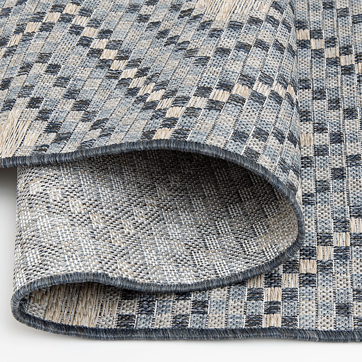 St. Elme Chambray Blue Polypropylene Fabric Outdoor Rug | Rooms to Go