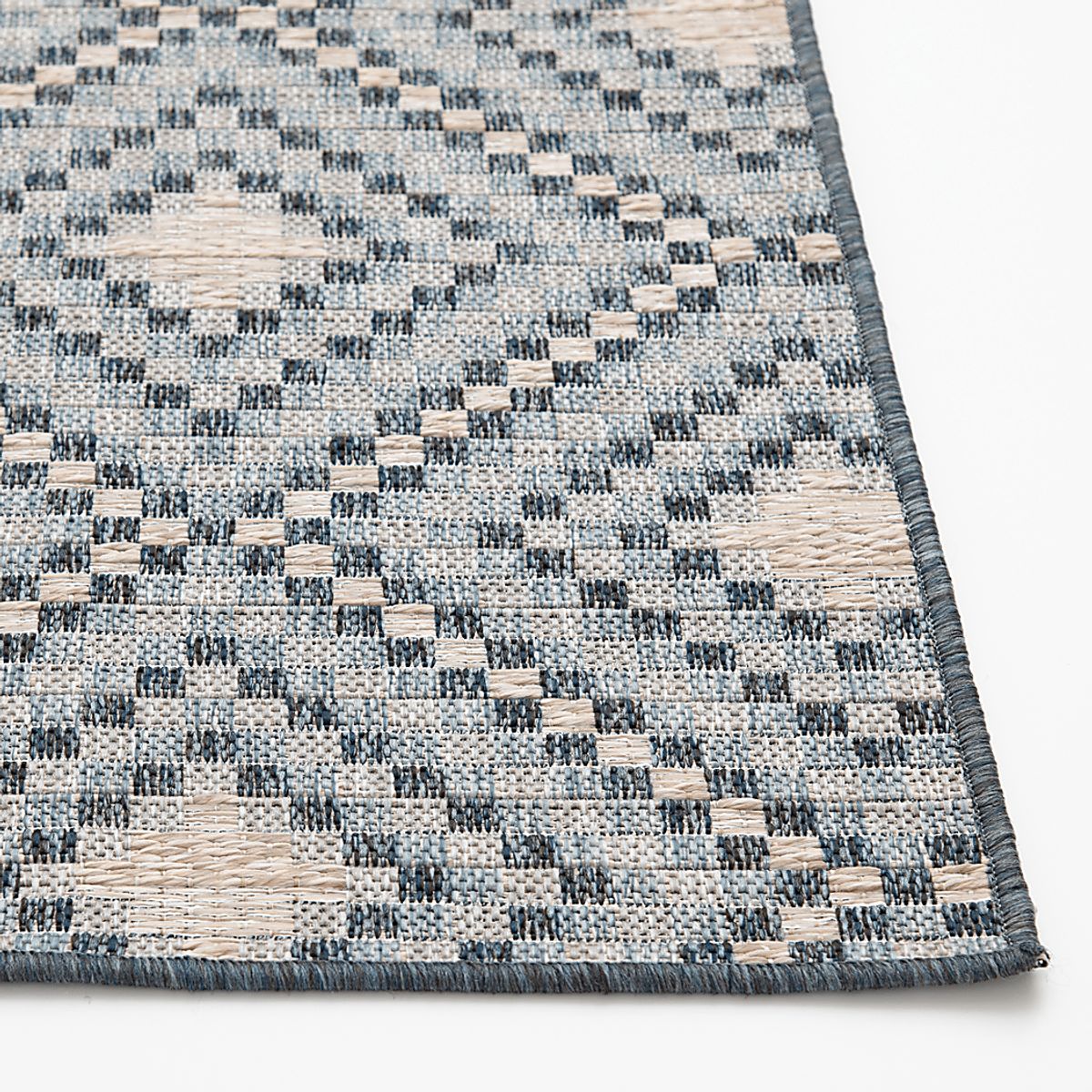St. Elme Chambray Blue Polypropylene Fabric Outdoor Rug | Rooms to Go