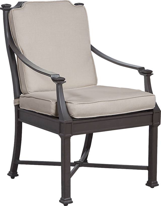 St. Laurent Mocha Arm Chair with Sand Cushions - Thumbnail - Image 1