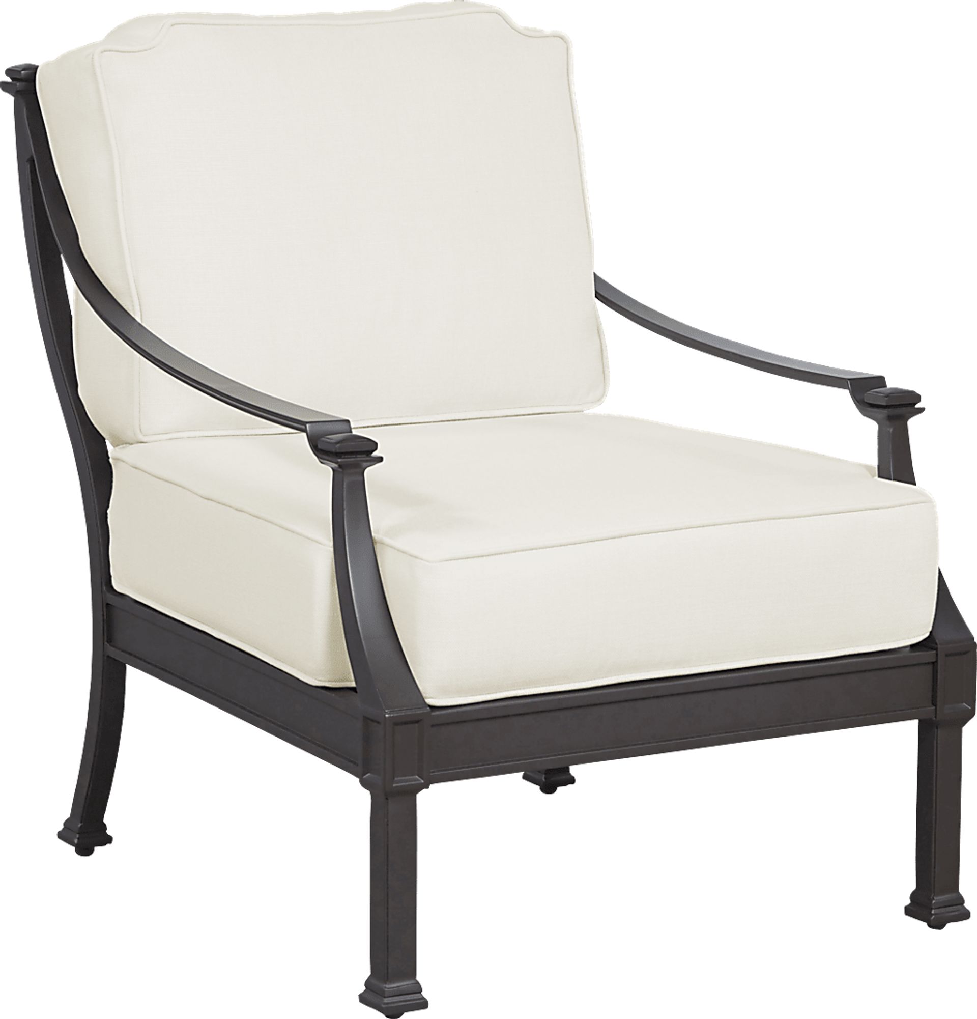 St. Laurent Mocha Club Chair with Linen Cushions - Image 1