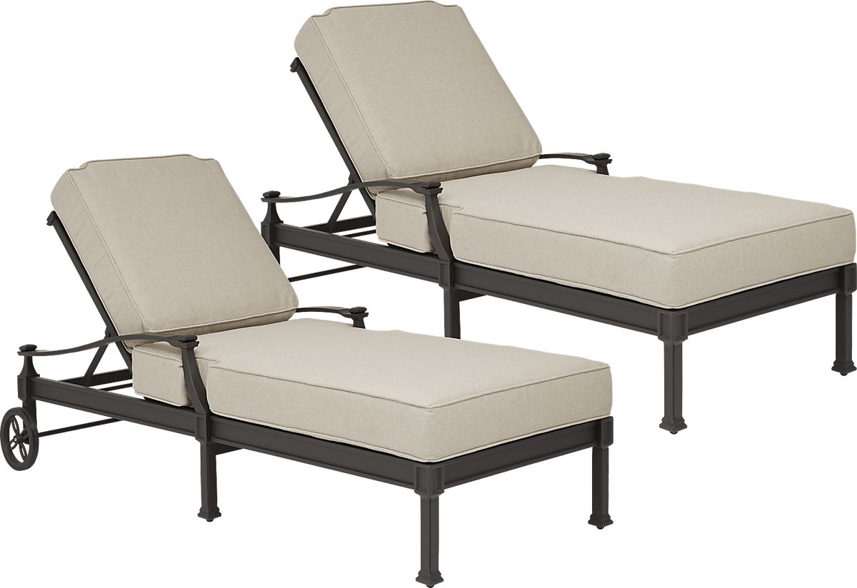 Fifth & Shore St Laurent 2 Pc Sand Beige Aluminum Outdoor Set Of