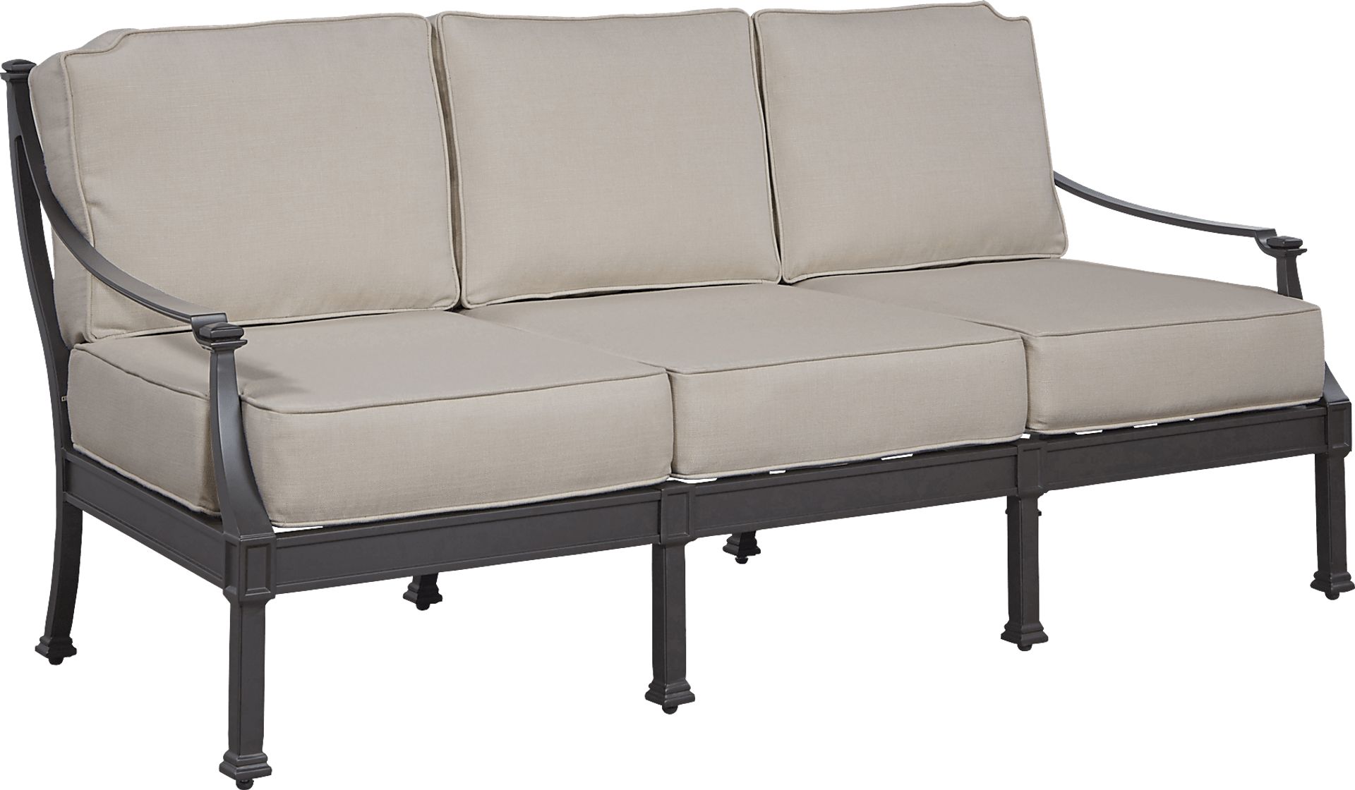St Laurent Mocha Outdoor Sofa with Sand Cushions - Image 2