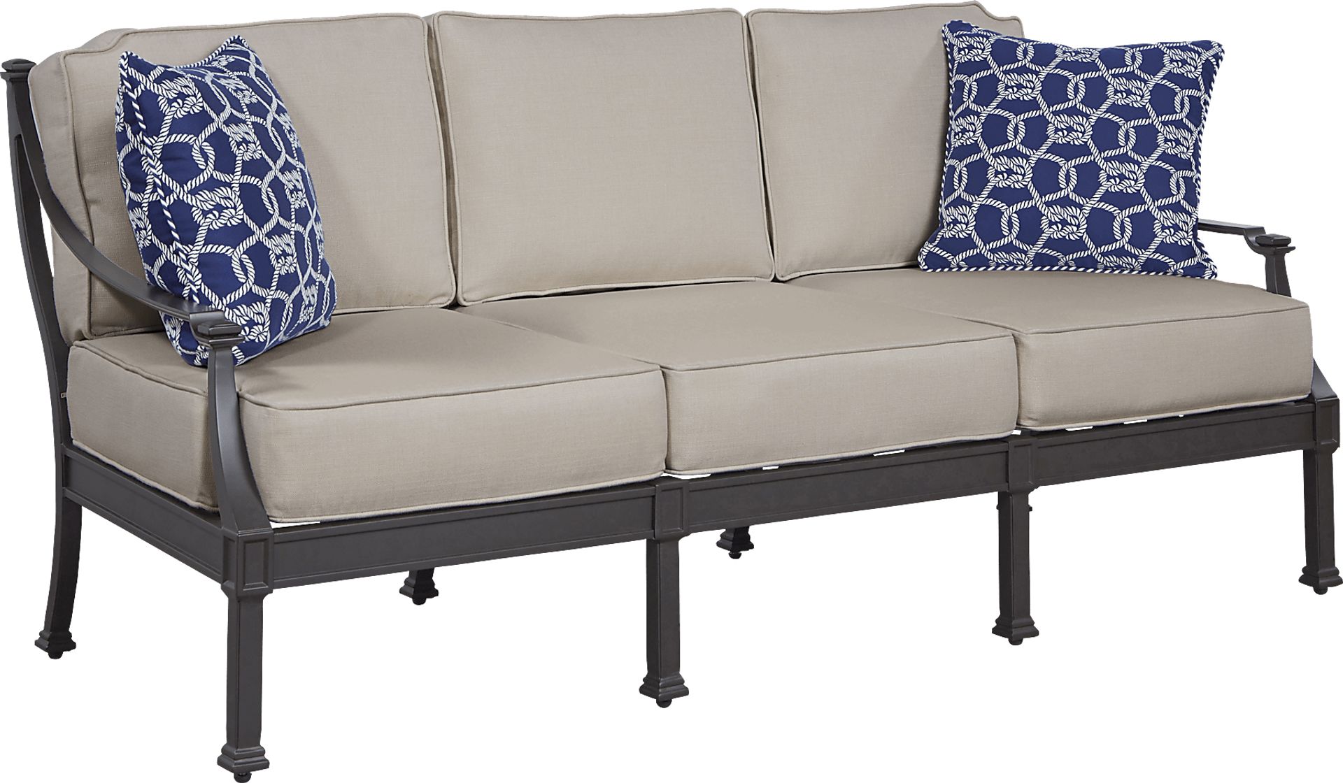 St Laurent Mocha Outdoor Sofa with Sand Cushions - Image 1