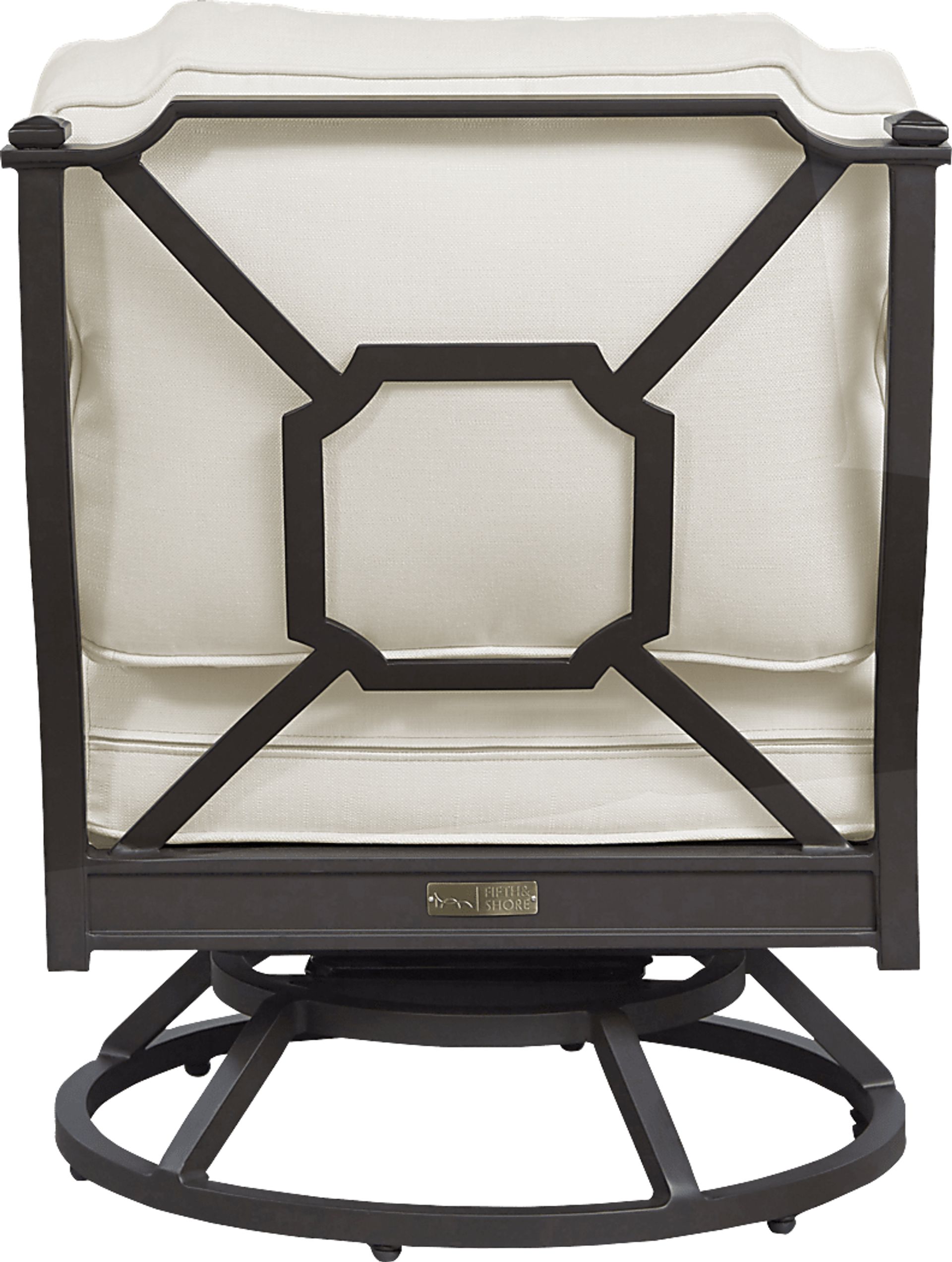 St Laurent Mocha Swivel Chair with Linen Cushions - Image 2