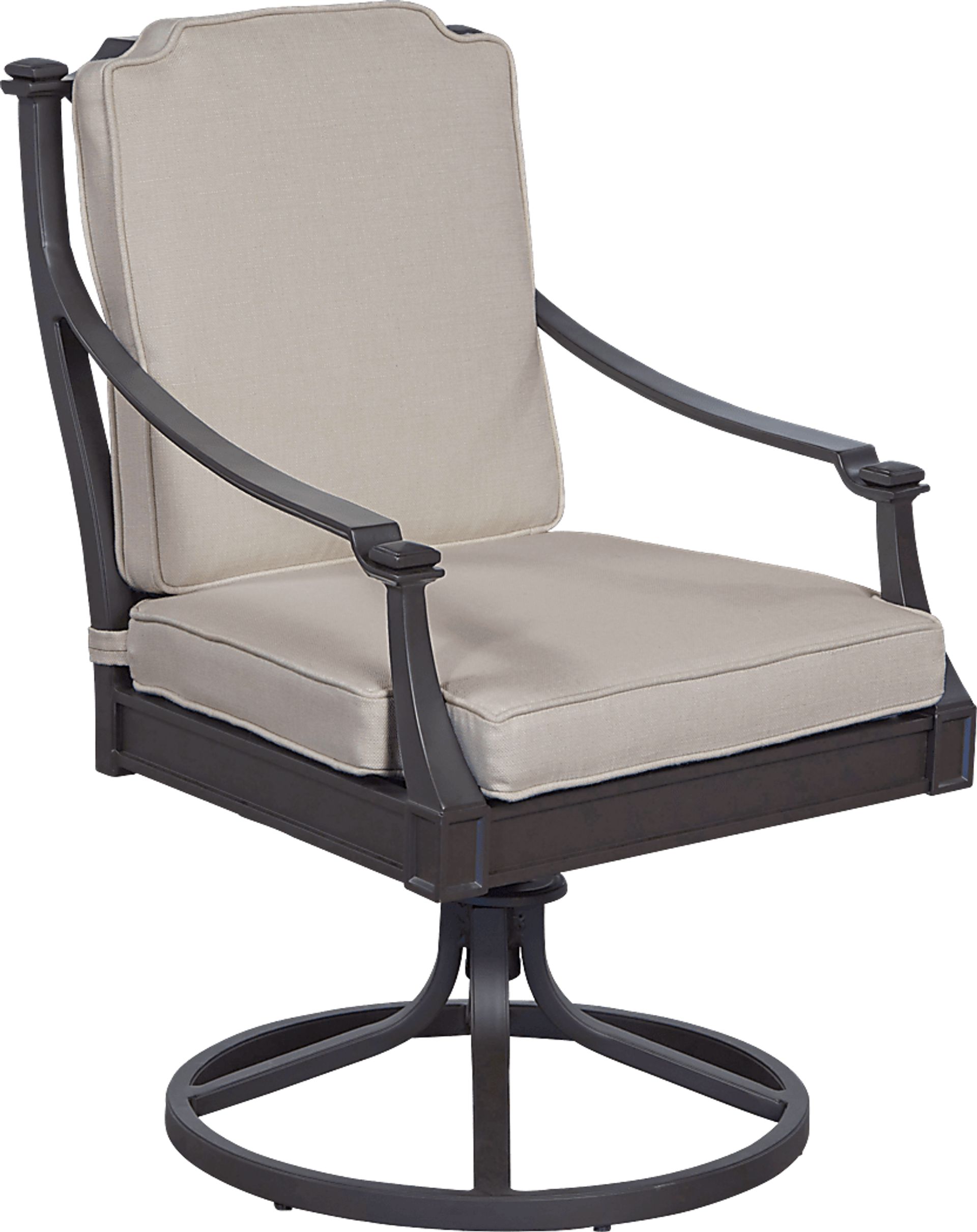 St. Laurent Mocha Swivel Rocker Chair with Sand Cushions - Image 1