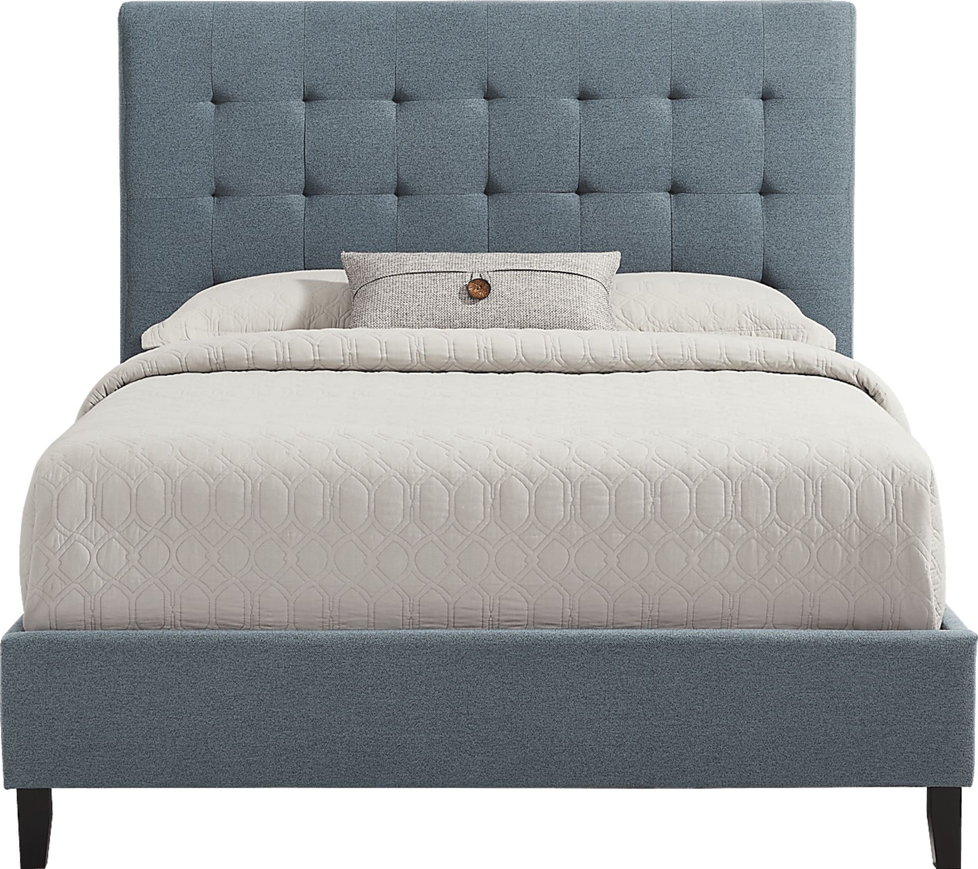 St. Marten Blue 3 Pc King Upholstered Bed - Image 1