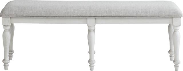 St. Simon Light Gray Upholstered Bench - Thumbnail - Image 2
