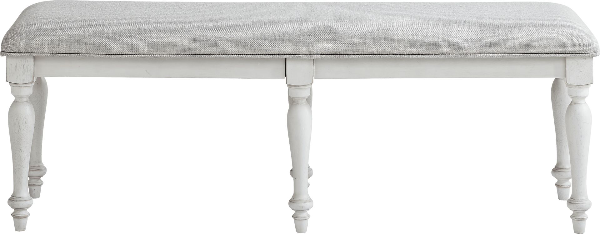 St. Simon Light Gray Upholstered Bench - Image 2