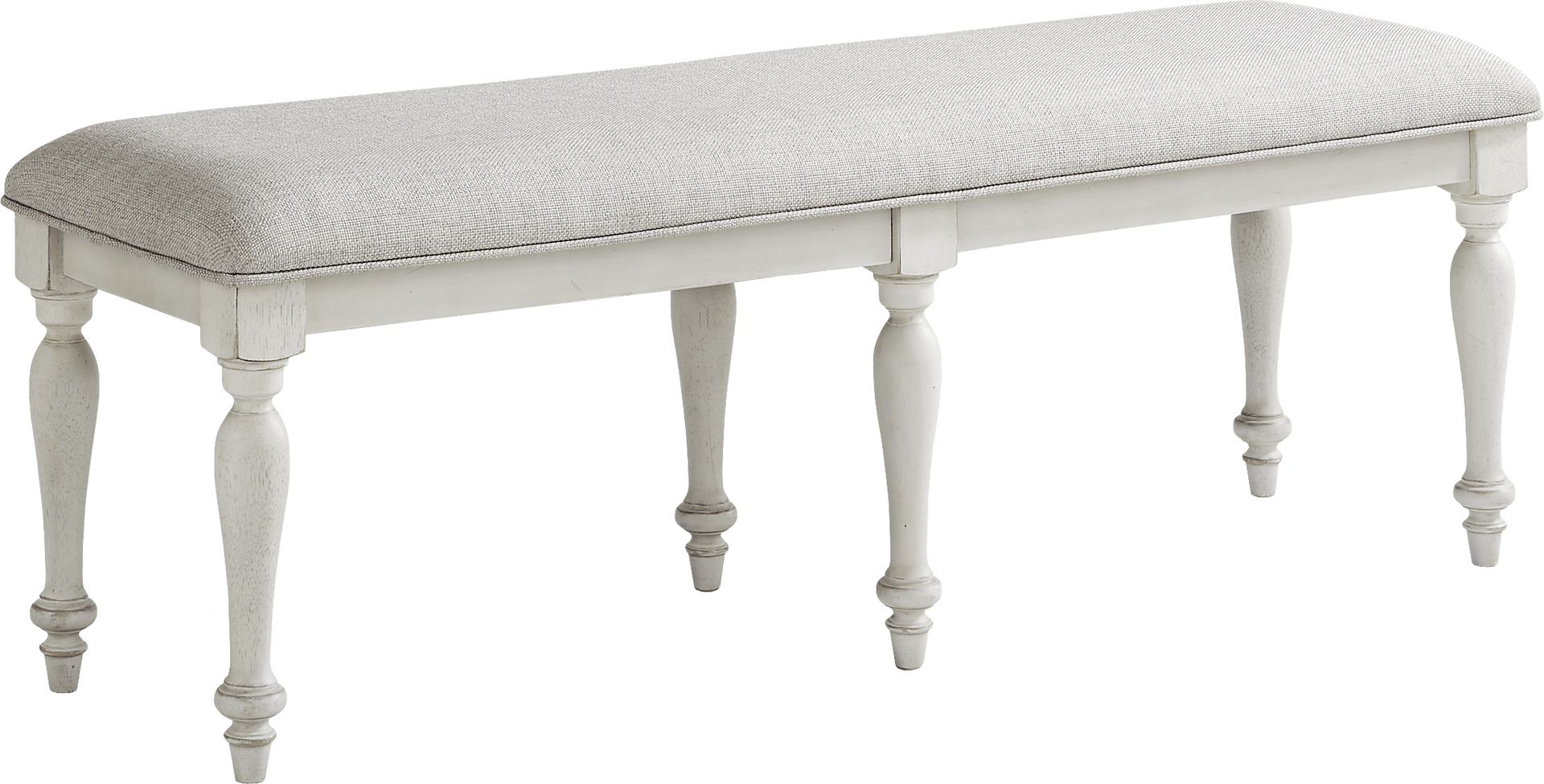 St. Simon Light Gray Upholstered Bench - Image 1