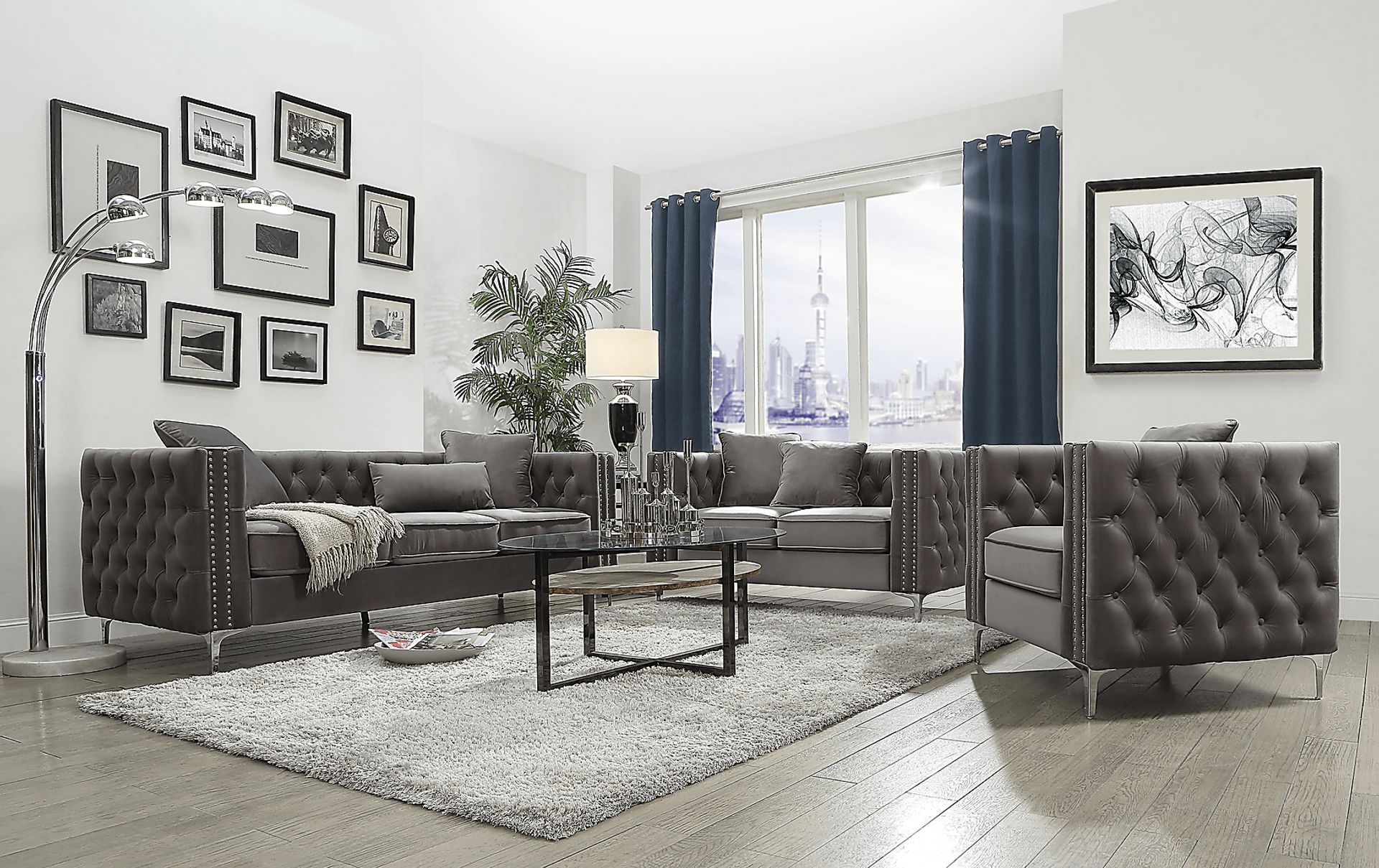 Staceyvette Dark Gray Accent Chair - Image 2