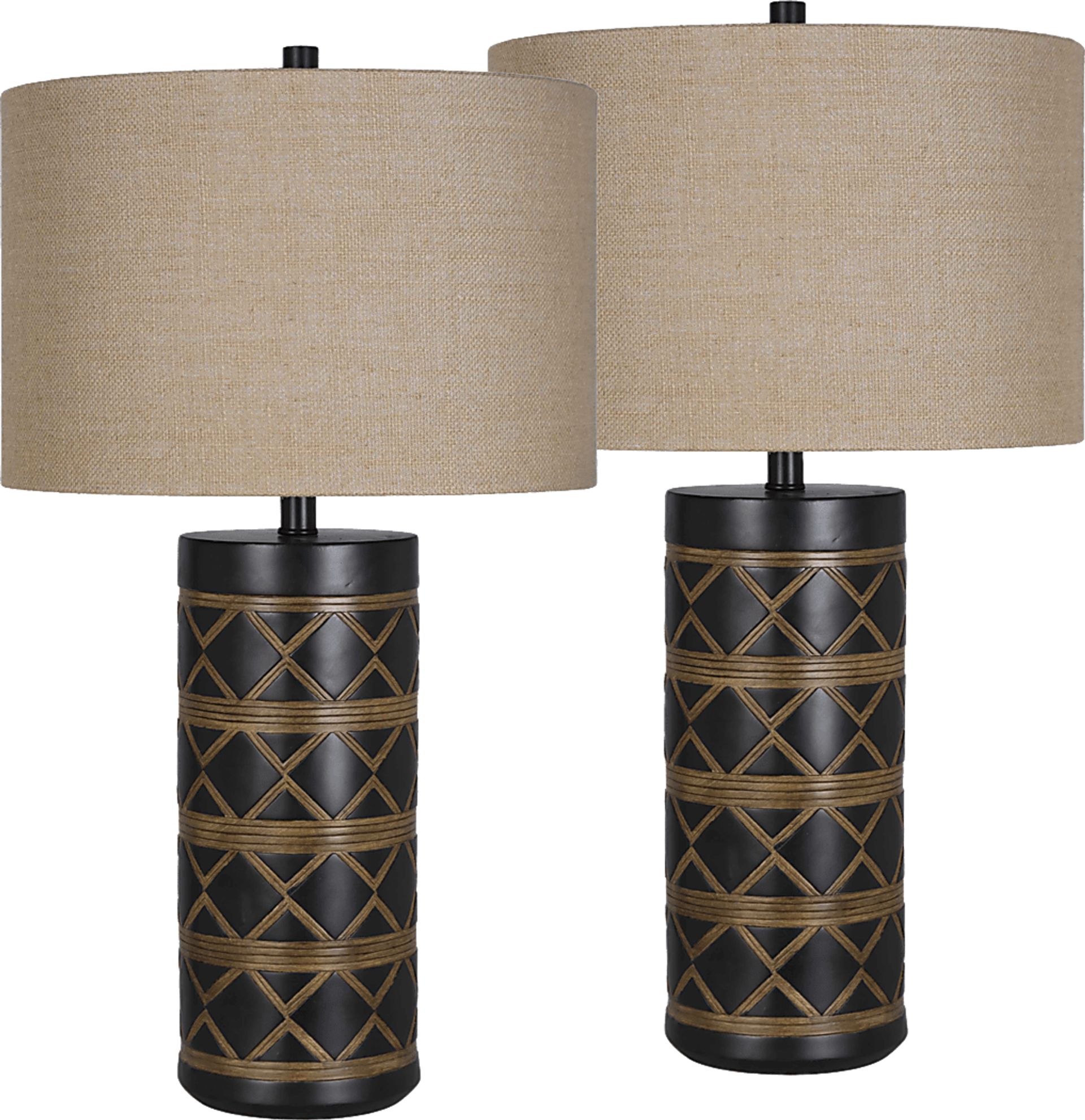 Stadler Place Black Lamp, Set of 2 - Image 1