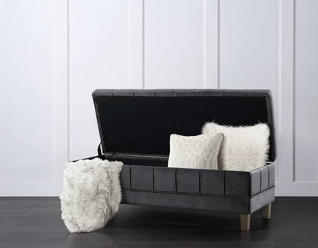 Staffordshire Gray Storage Ottoman - Thumbnail - Image 2