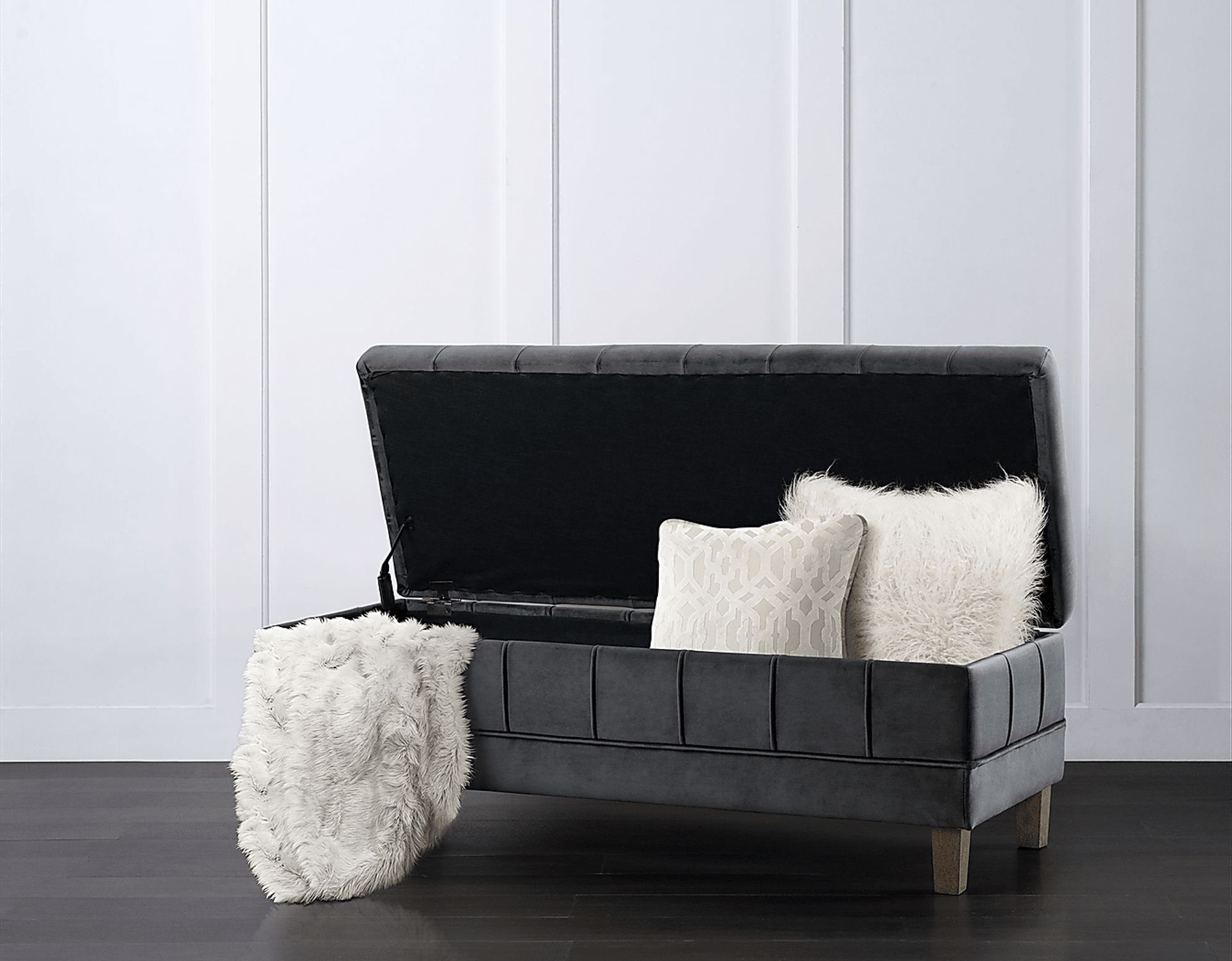 Staffordshire Gray Storage Ottoman - Image 2