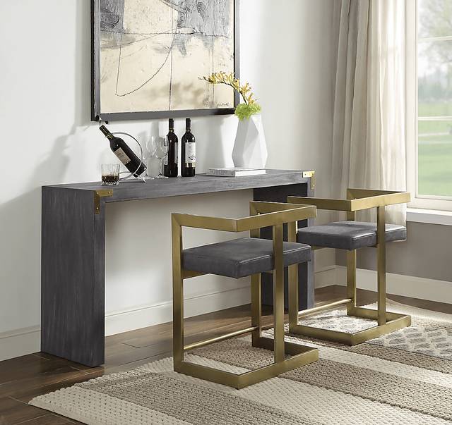 Stagner Gray Console Table With 2 Stools - Thumbnail - Image 15