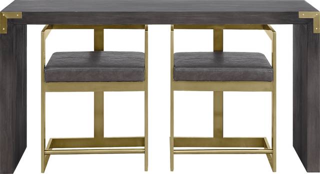 Stagner Gray Console Table With 2 Stools - Thumbnail - Image 6
