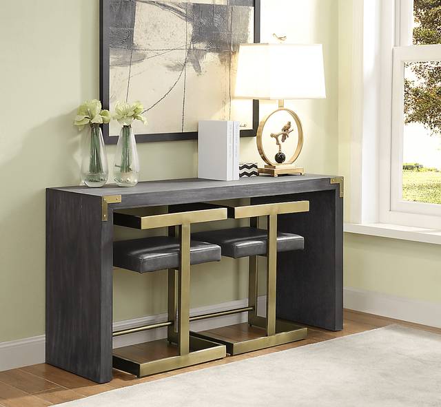 Stagner Gray Console Table With 2 Stools - Thumbnail - Image 9
