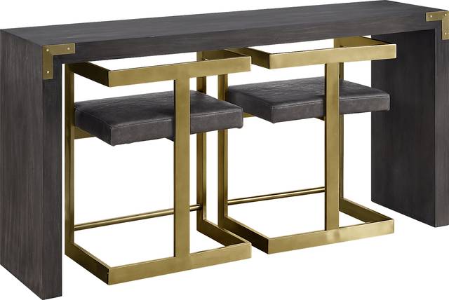 Stagner Gray Console Table With 2 Stools - Thumbnail - Image 1