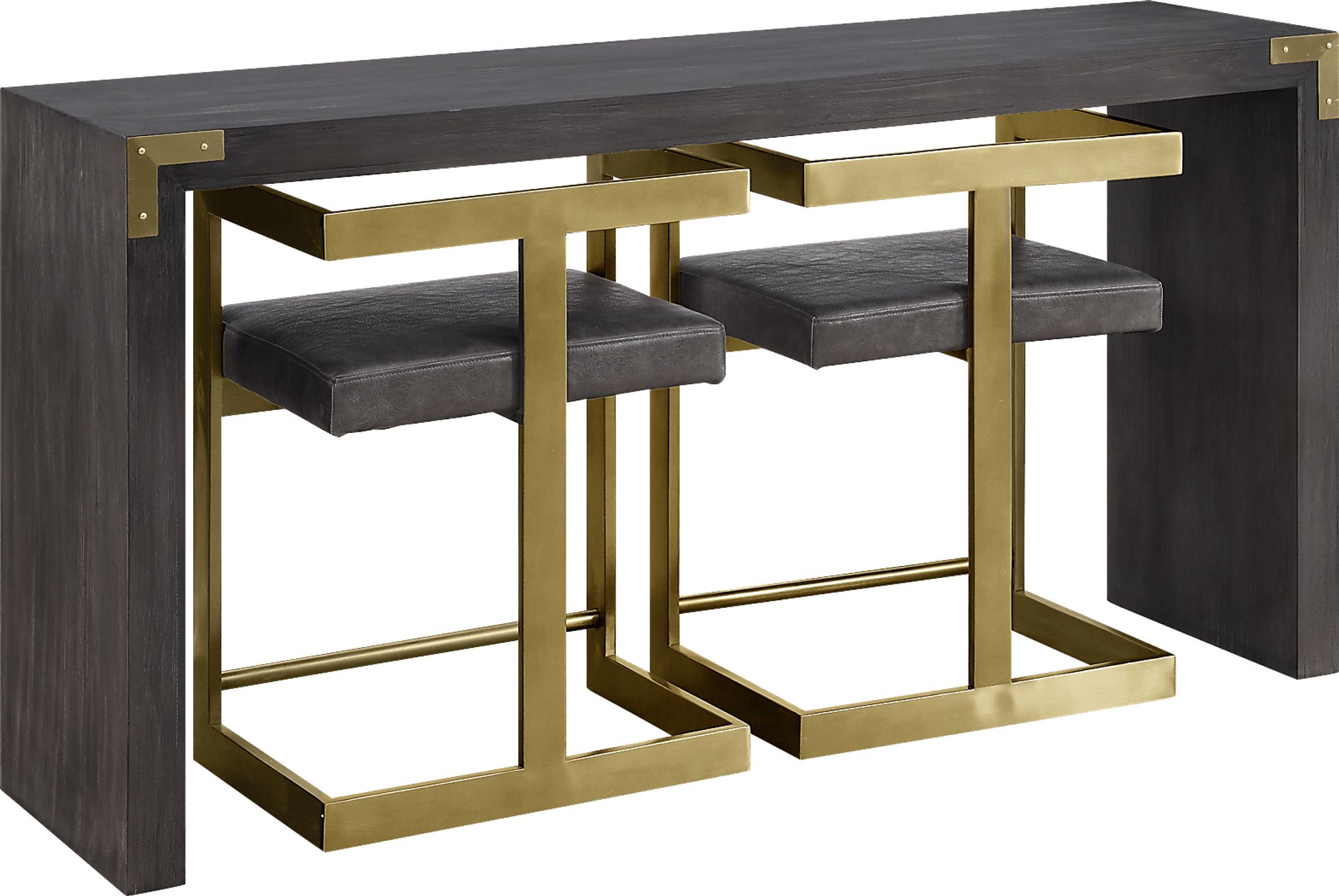 Stagner Gray Console Table With 2 Stools - Image 1