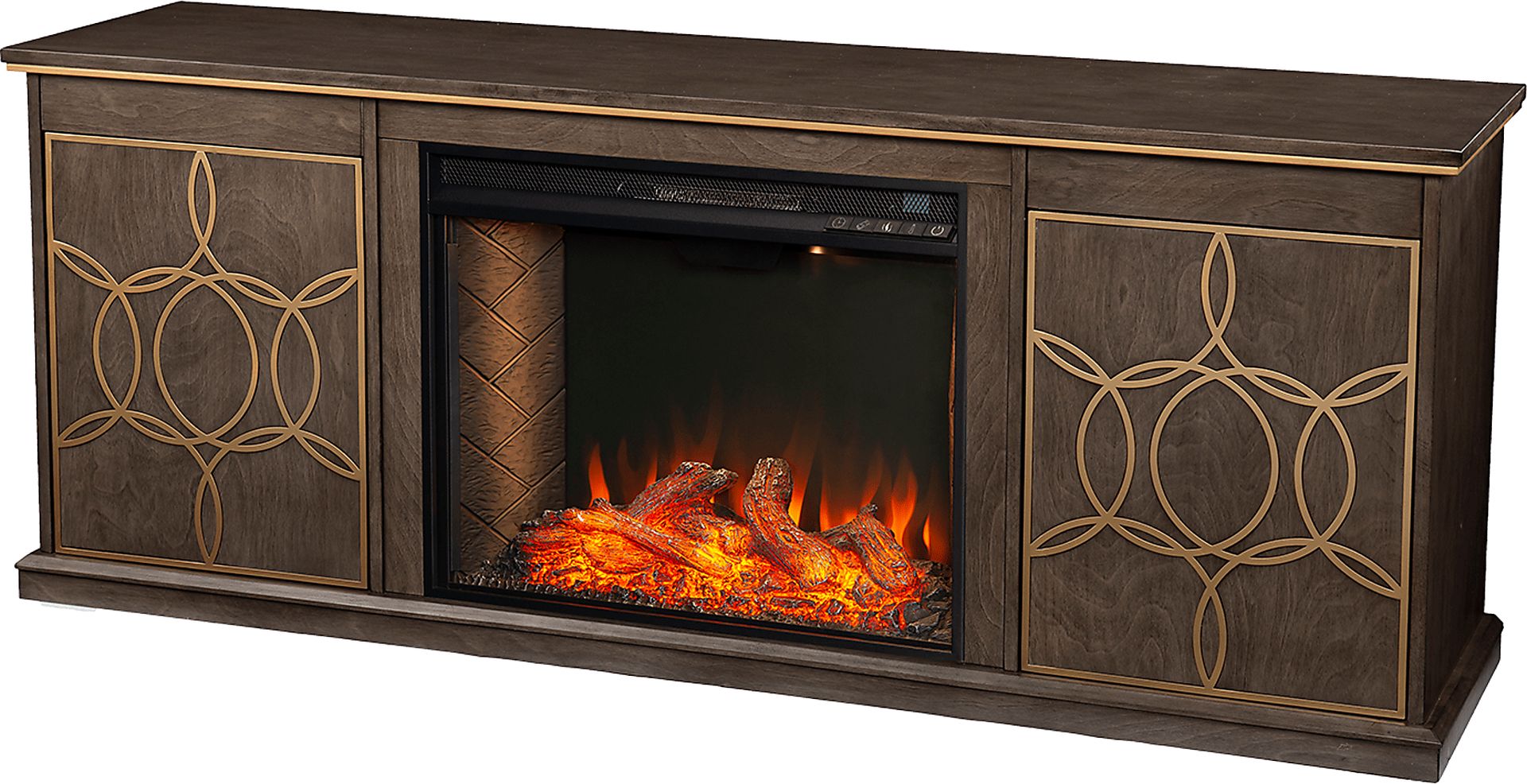 Stagwood III Brown 60 in. Console With Smart Electric Fireplace - Image 2