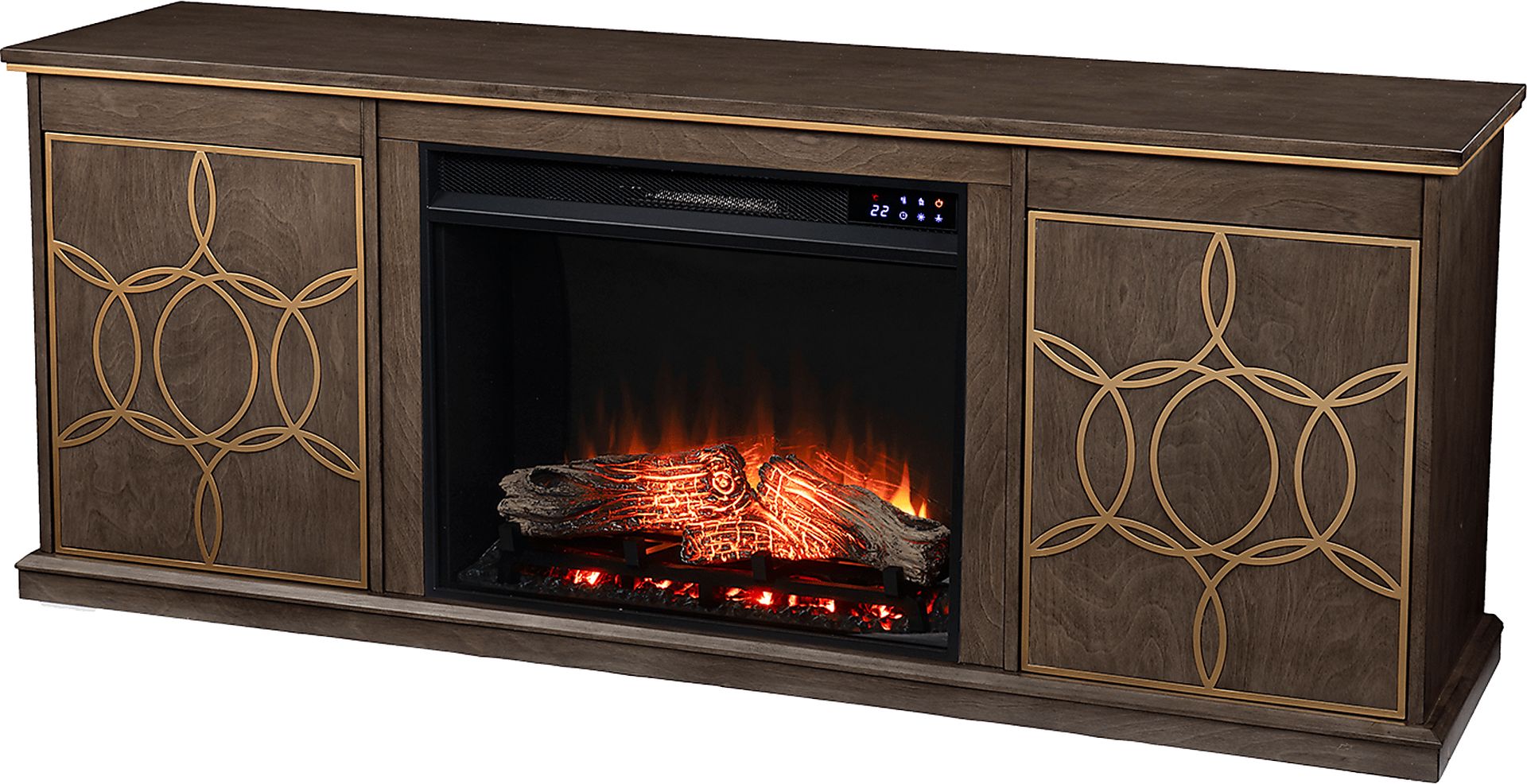 Stagwood IV Brown 60 in. Console With Touch Panel Fireplace - Image 2