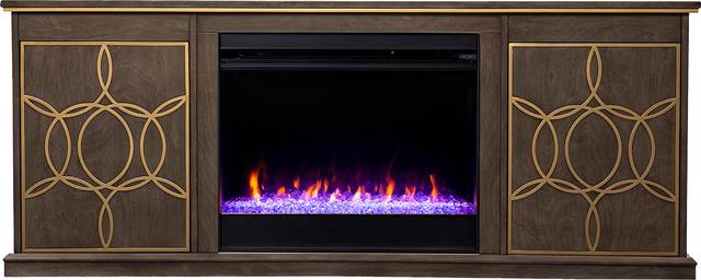 Stagwood I Brown 60 in. Console, With Color Changing Electric Fireplace - Thumbnail - Image 1