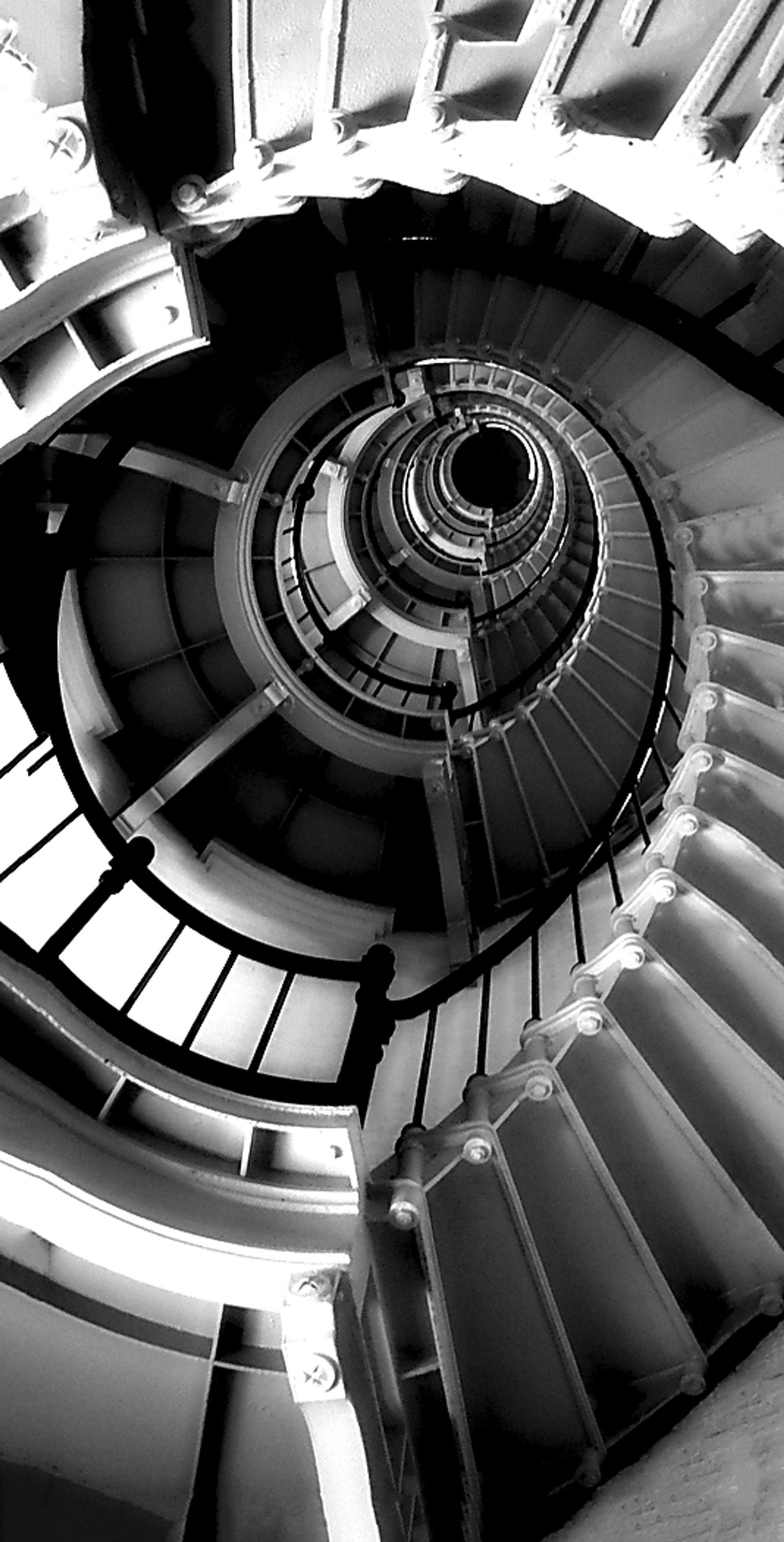Stairway in Black and White 7' Long Canvas Artwork - Image 1