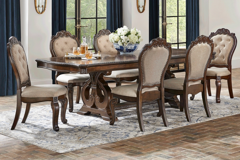 Stalton Estate Brown 5 Pc Dining Room with Upholstered Chairs