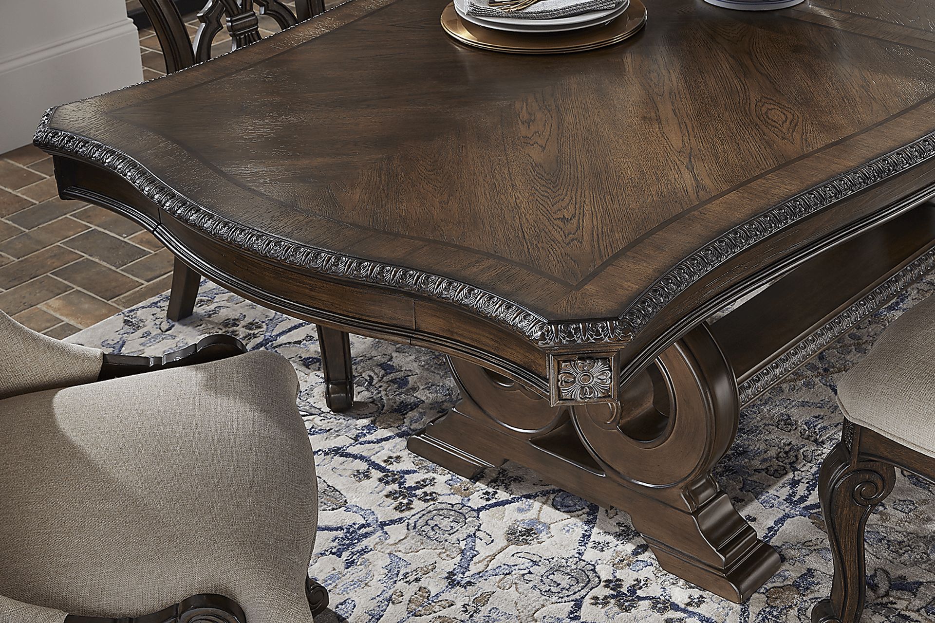 Stalton Estate Brown Pedestal Dining Table - Image 6