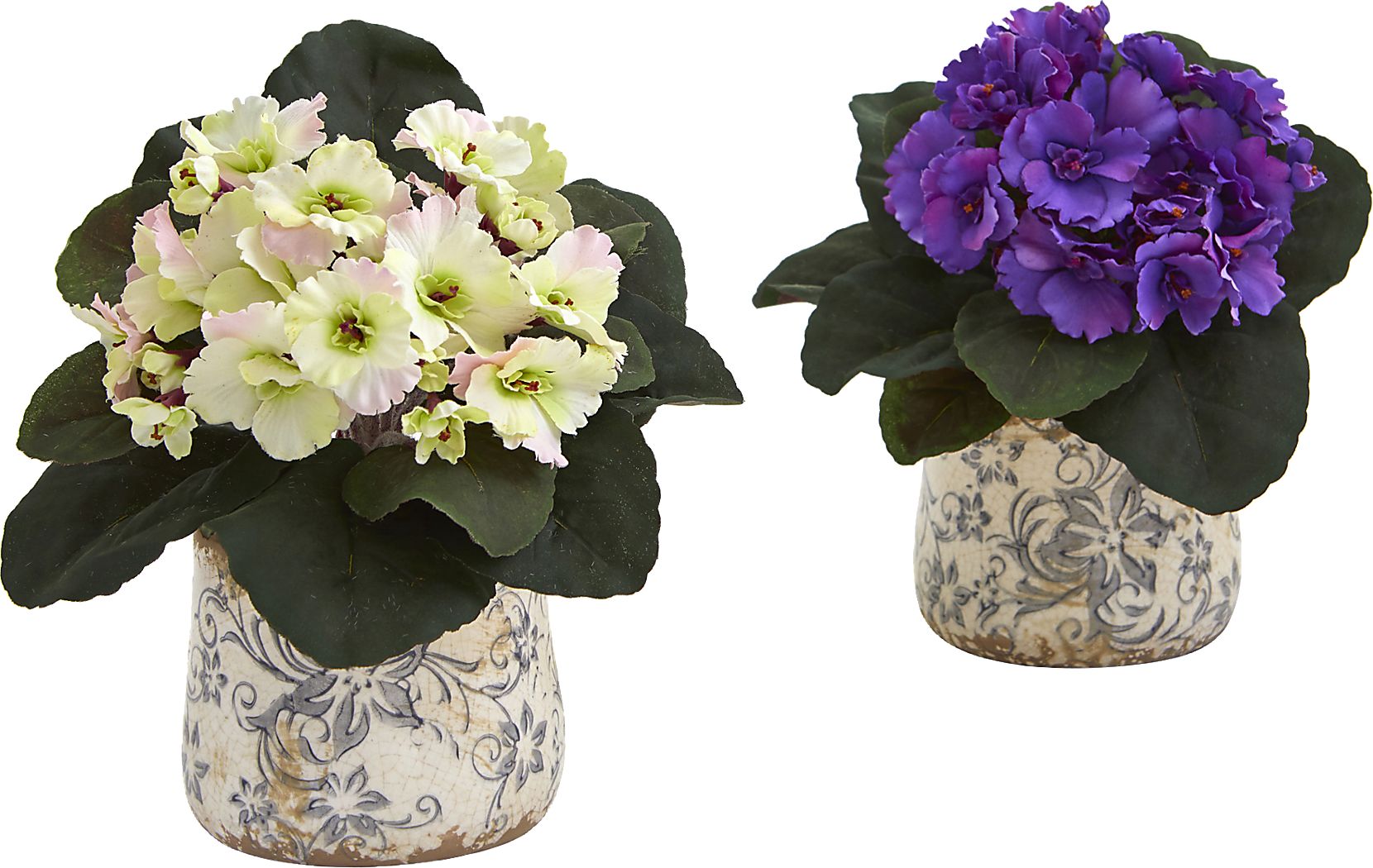 Stambaugh Multi Floral Arrangement with Vase, Set of 2