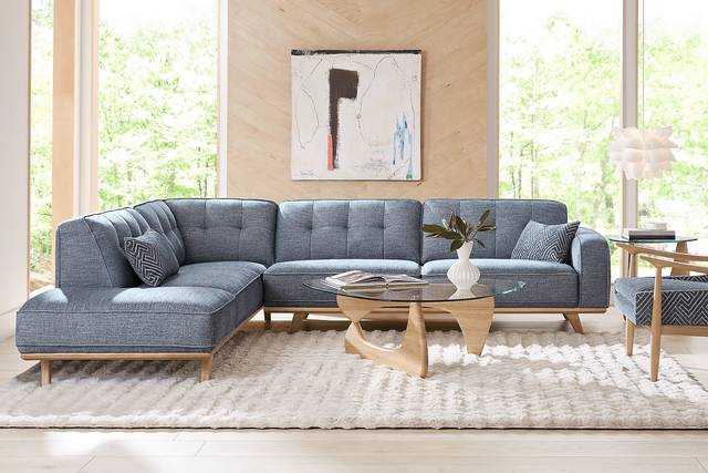 Stamford Bridge Denim 5 Pc Sectional Living Room - Thumbnail - Image 1