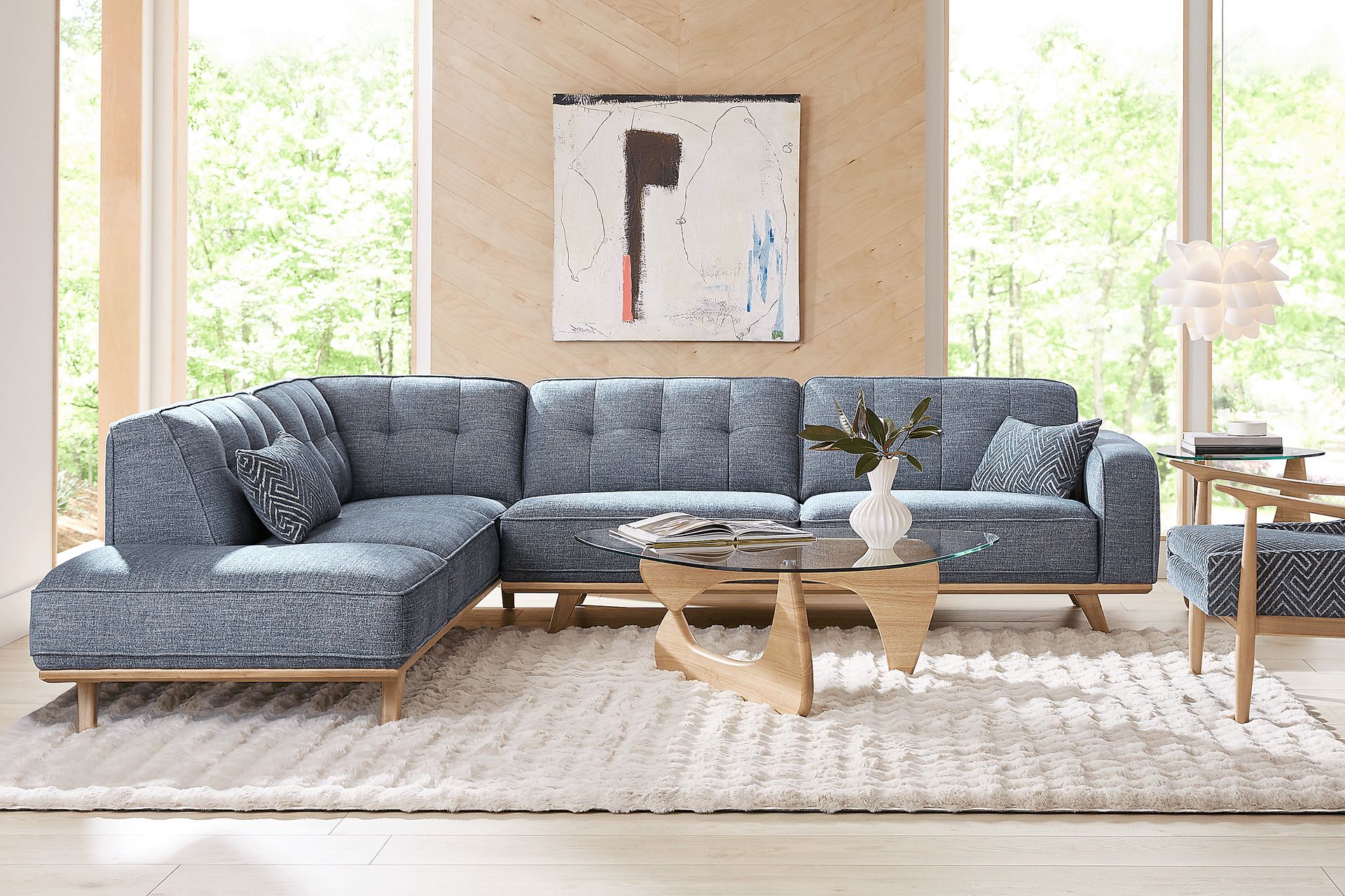 Stamford Bridge Denim 5 Pc Sectional Living Room - Image 1