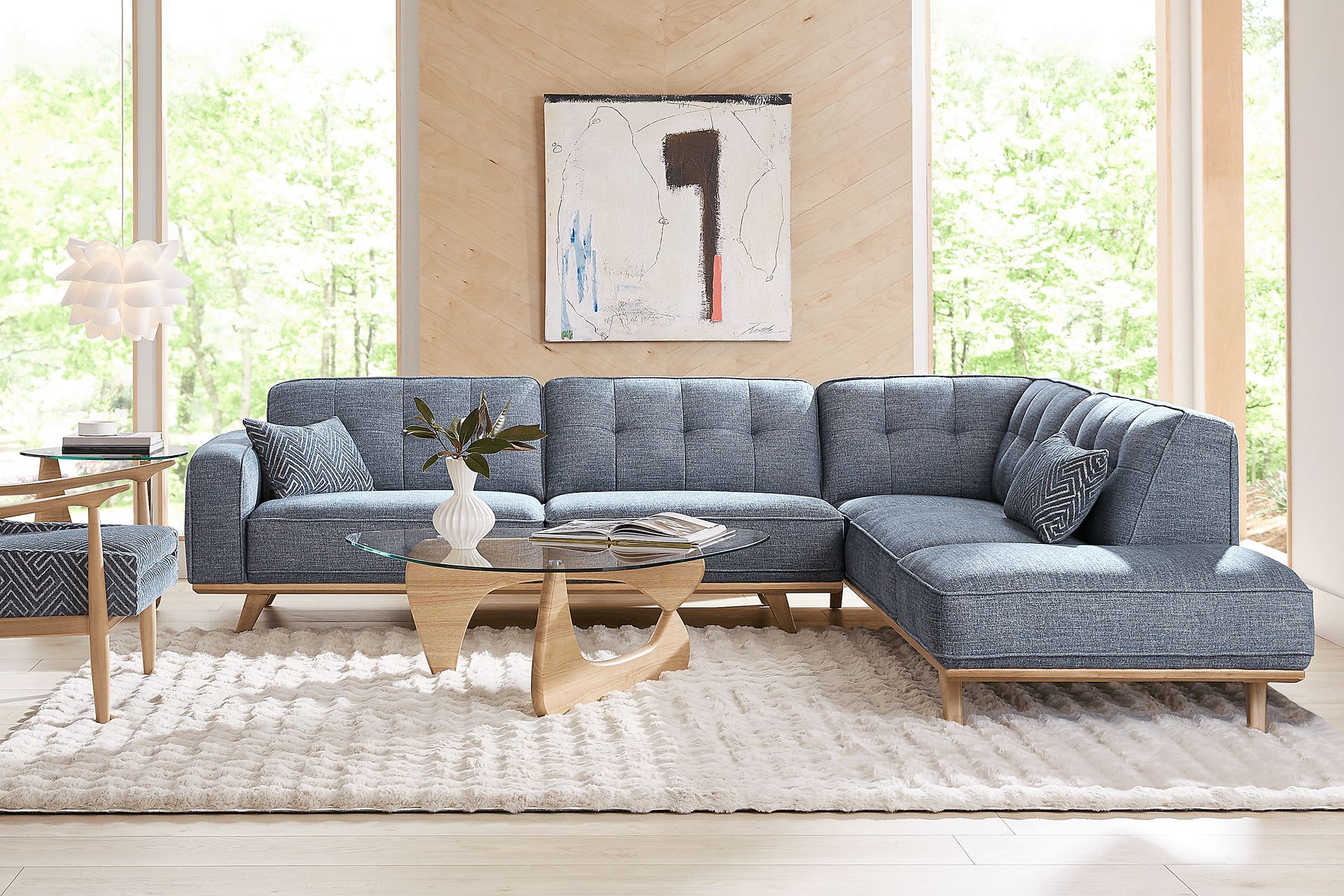 Stamford Bridge Denim 5 Pc Sectional Living Room - Image 1