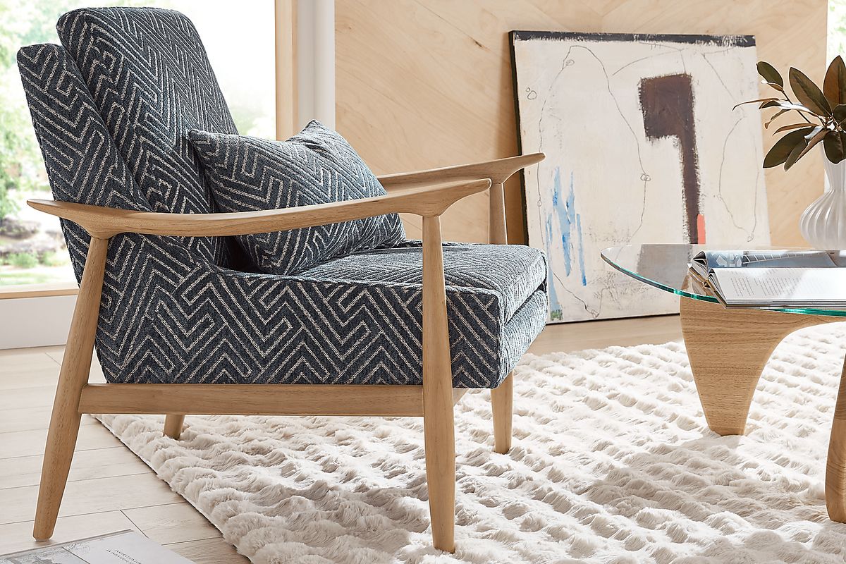 Stamford Bridge Denim Blue Woven Accent Chair | Rooms to Go