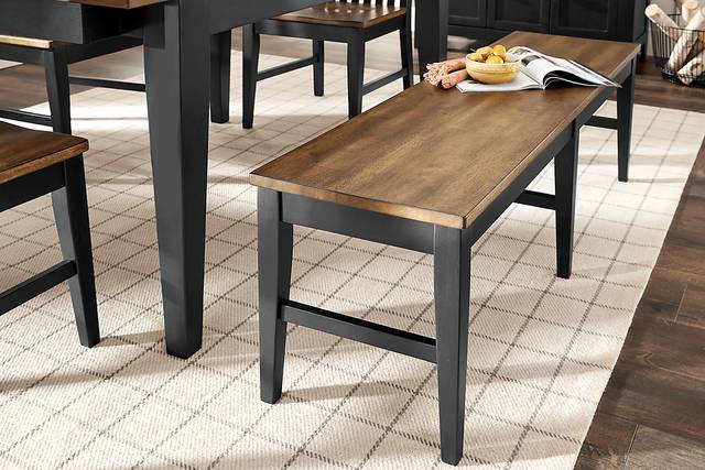 Stanford Black 6 Pc Dining Room with Bench - Thumbnail - Image 8