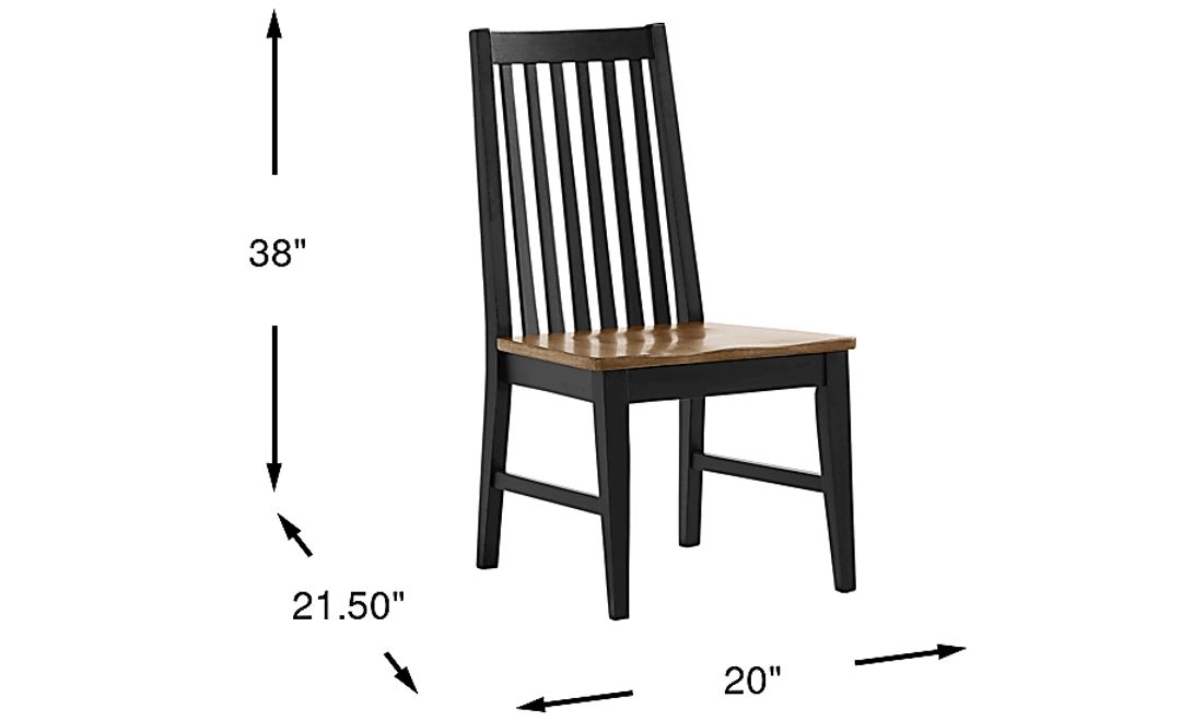 Stanford Black Slat Back Side Chair