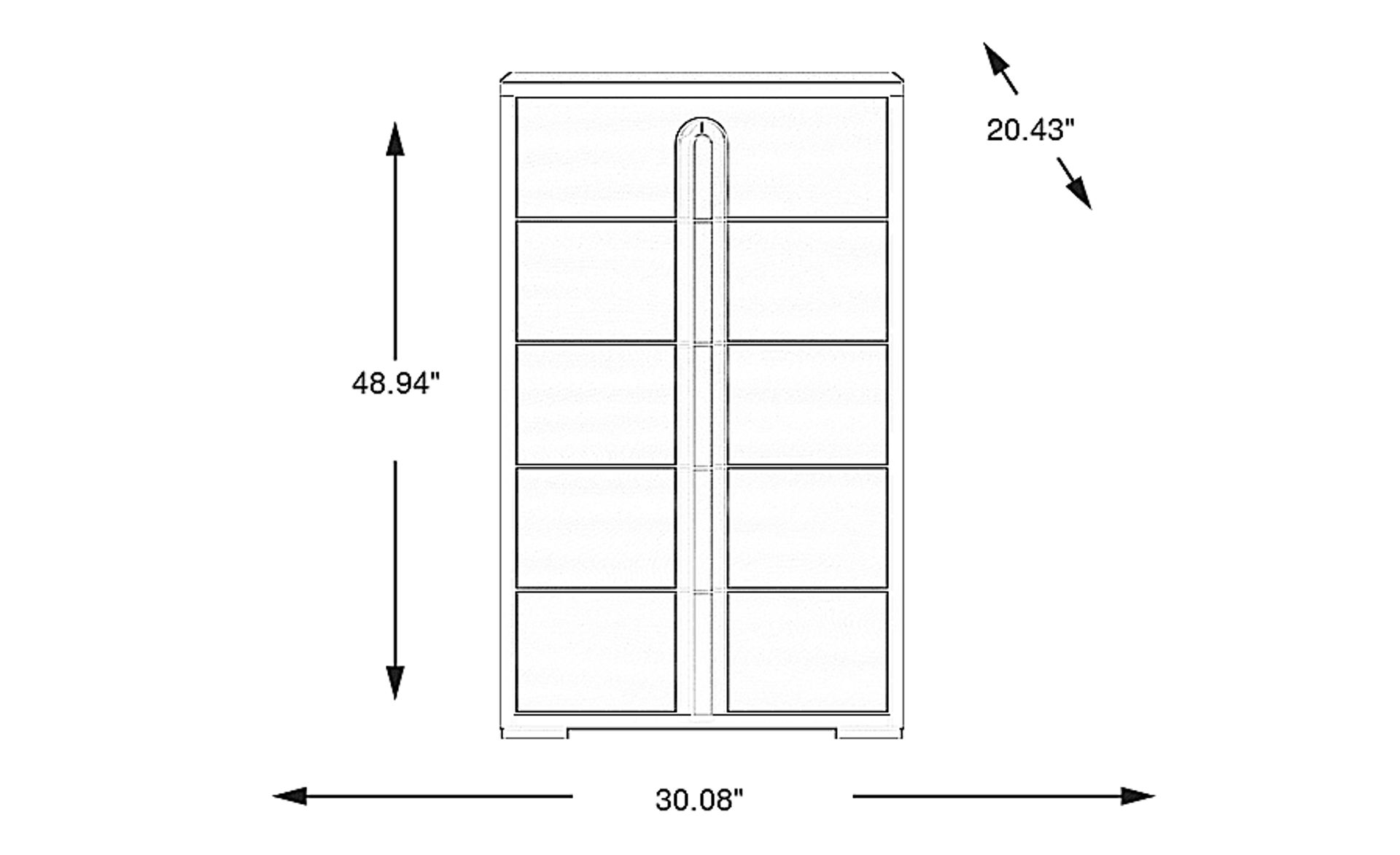 Dimension Image. Please refer to the Dimension Tab on this page for dimension details.