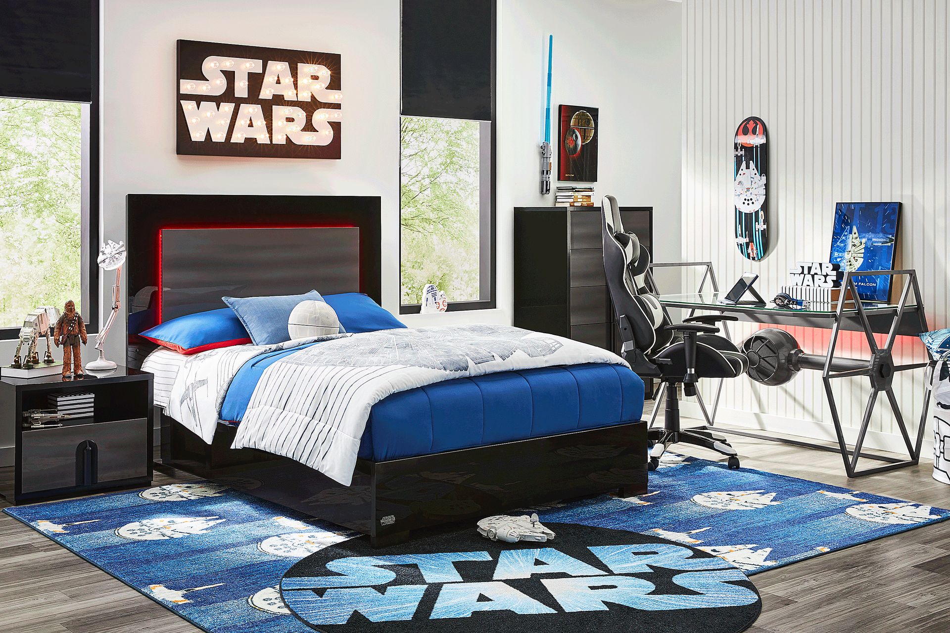 Star Wars Black Full Lighted Bedroom - Image 1