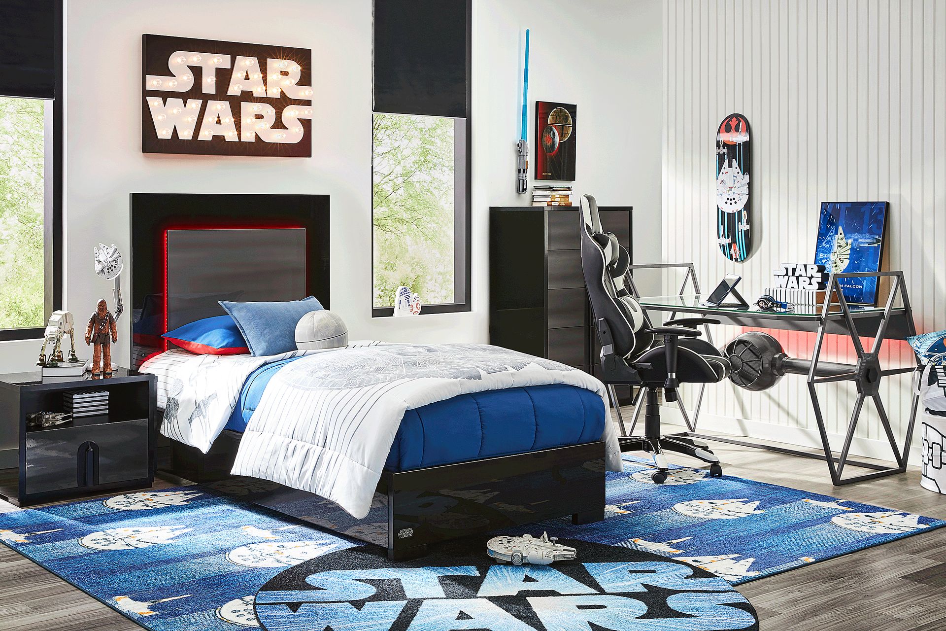 Star Wars Black Twin Lighted Bedroom - Image 1