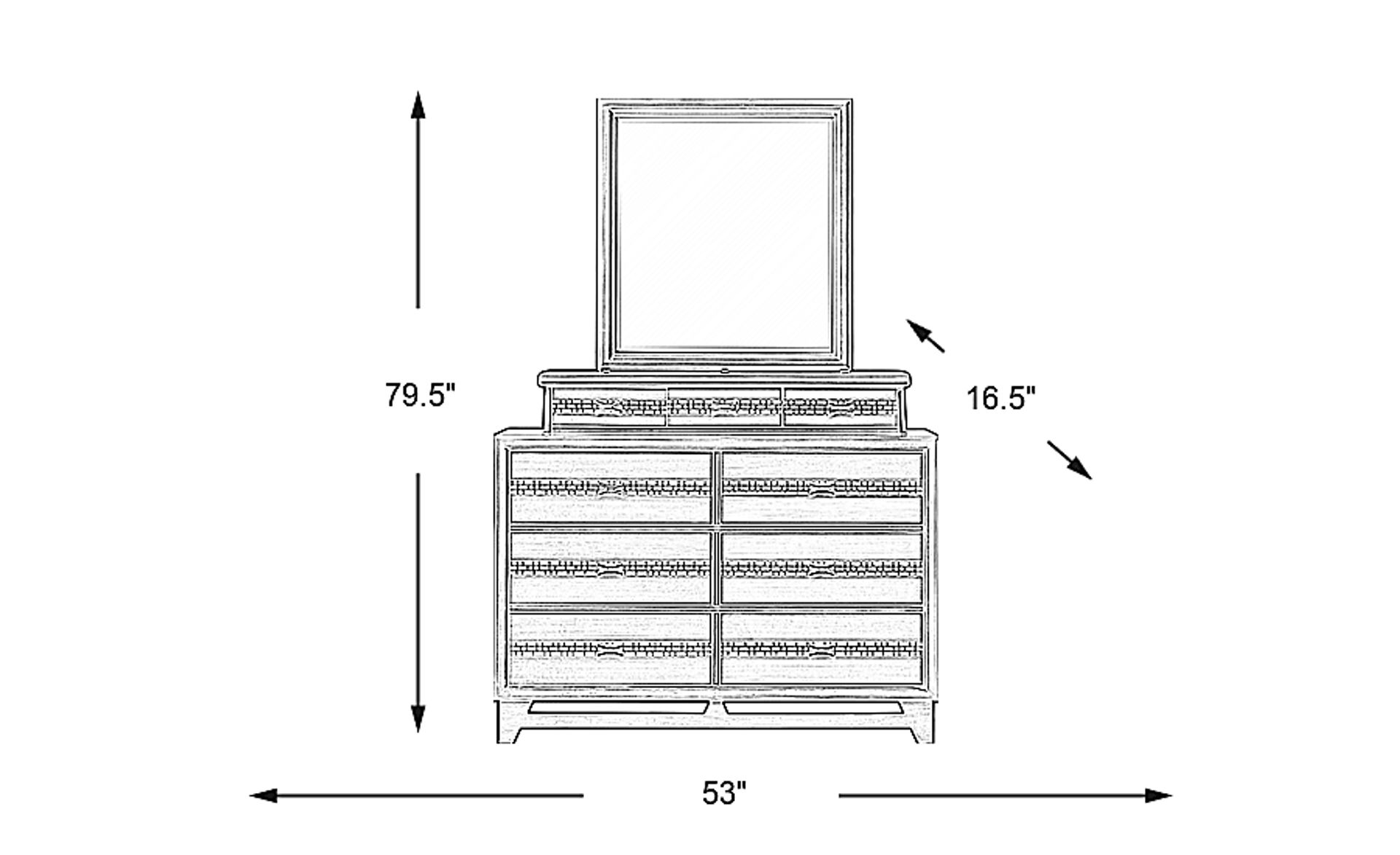 Dimension Image. Please refer to the Dimension Tab on this page for dimension details.