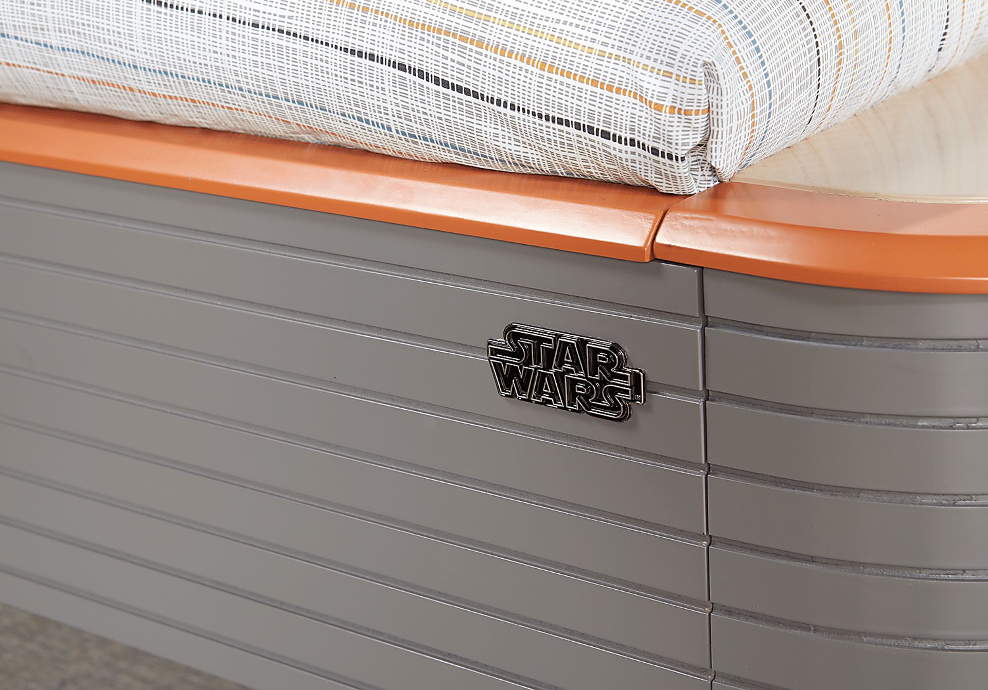 Star Wars Landspeeder™ Orange 3 Pc Twin Panel Bed with Engine Storage Night Tables - Image 2
