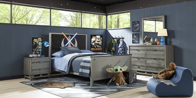 Kids Star Wars Lightsaber™ Gray 5 Pc Full Bedroom - Thumbnail - Image 2