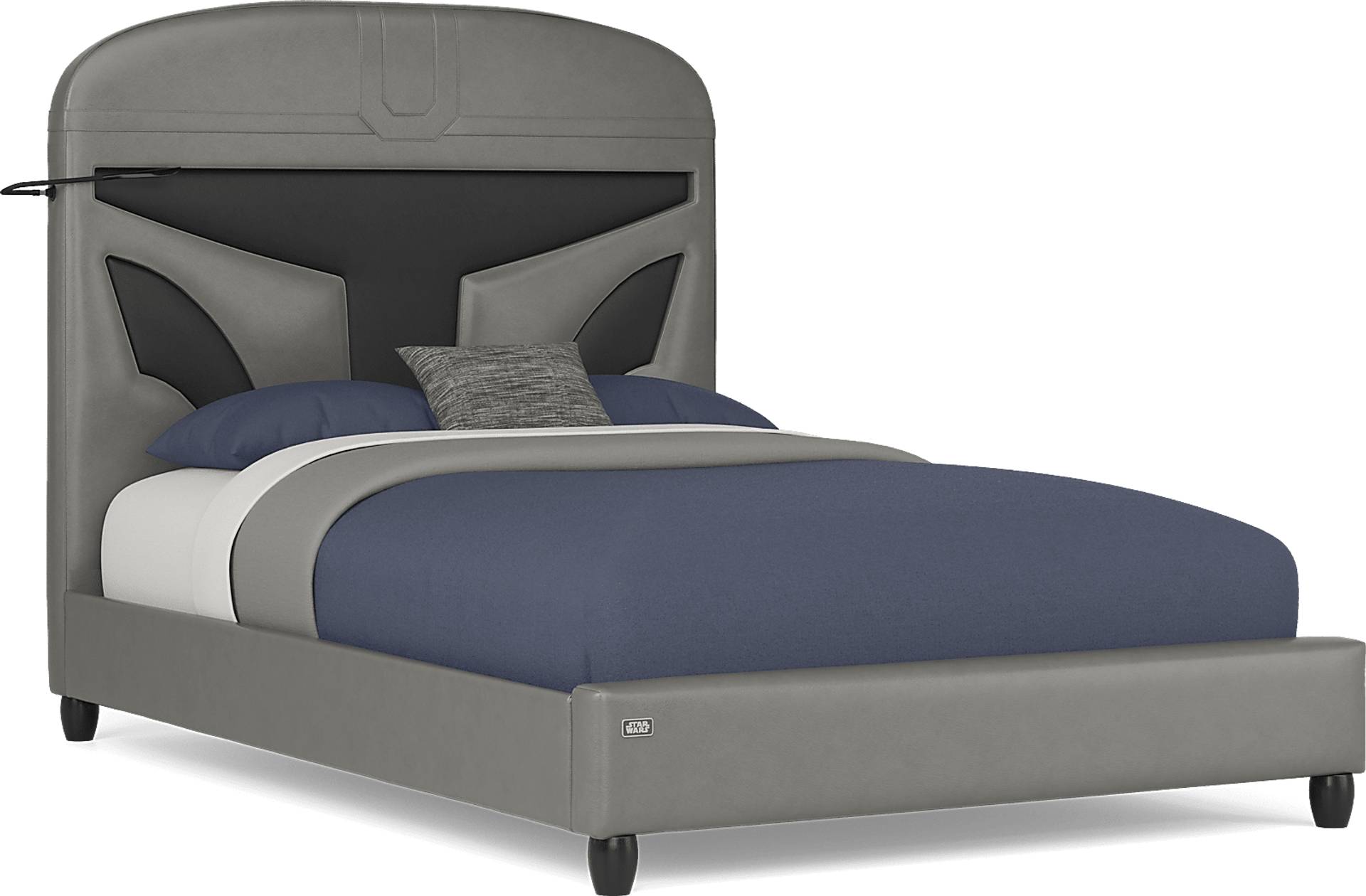 dark gray full bed