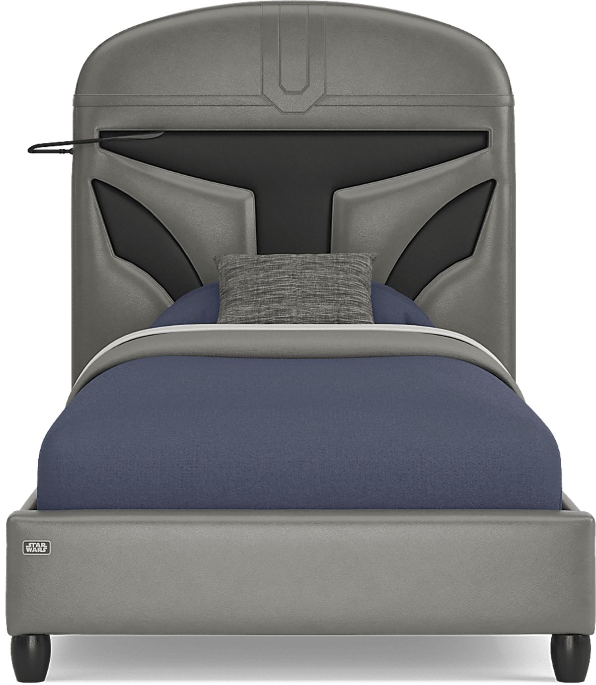 Star Wars Mandalorian Dark Gray Twin Bed | Rooms to Go