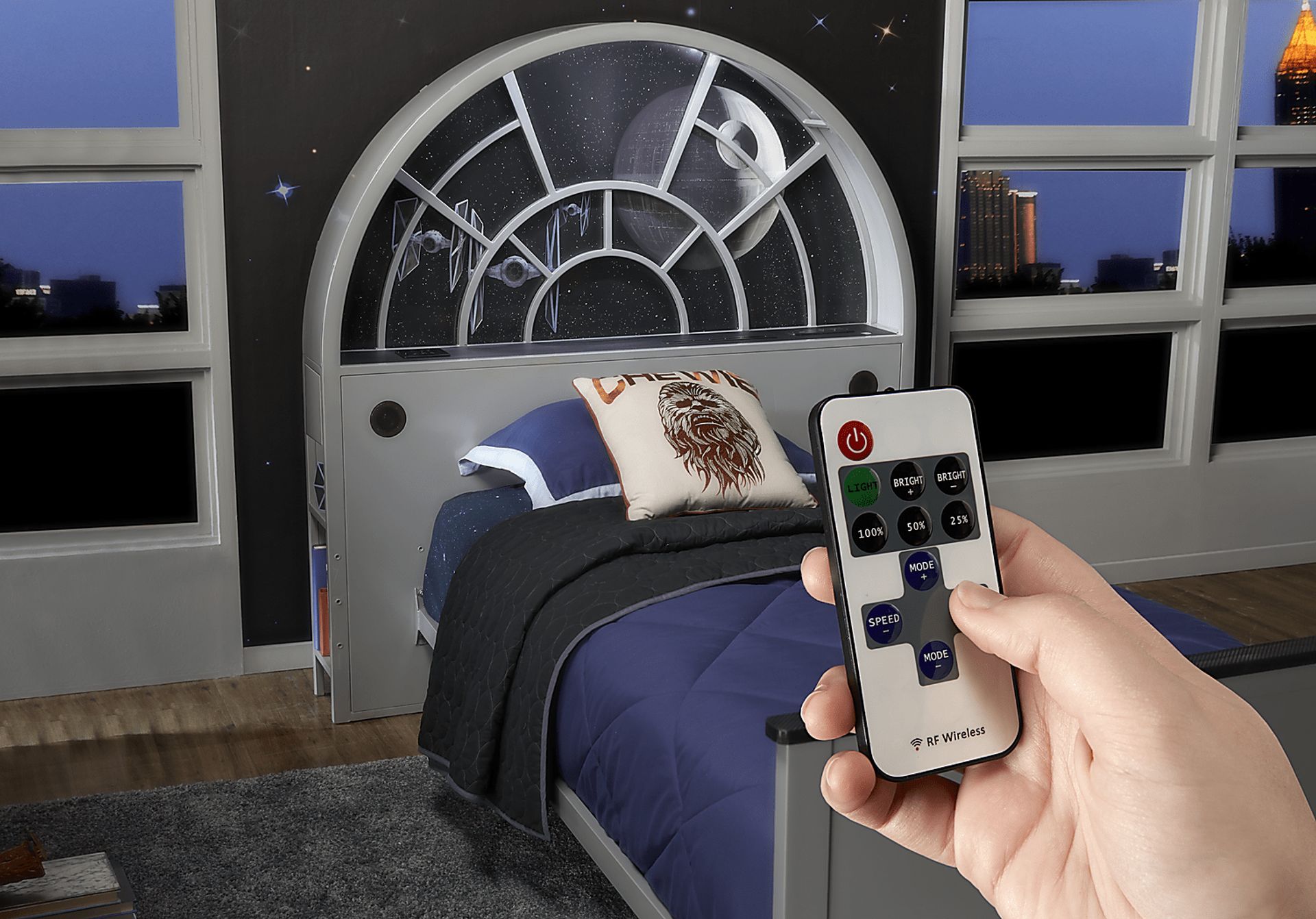 Star Wars Millennium Falcon™ Gray 3 Pc Twin Bookcase Bed - Image 7